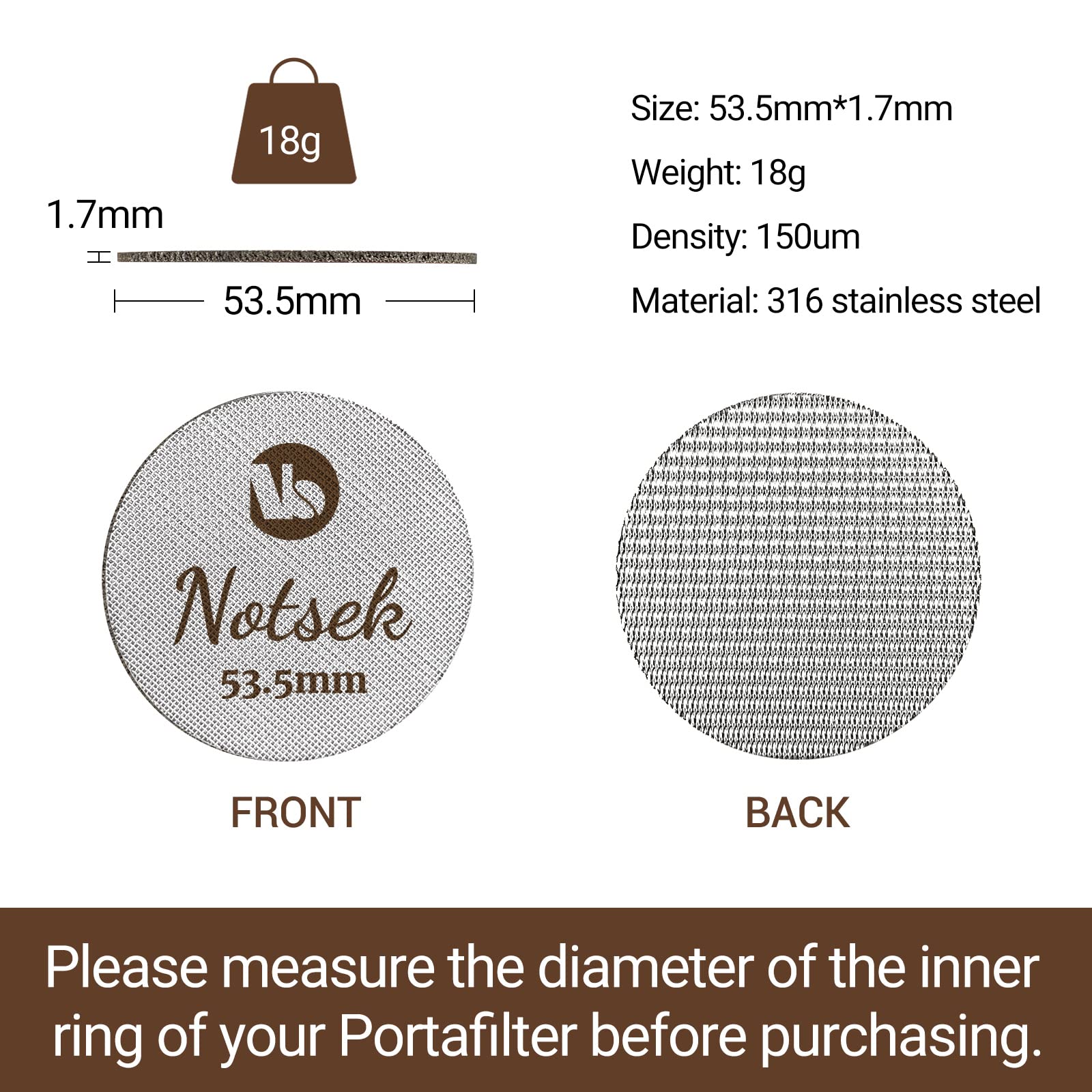 Puck Screen 54Mm For Breville, Espresso Puck Screen For 54Mm Portafilter With Acrylic Storage Box, Resuable 1.7Mm Thickness 150M
