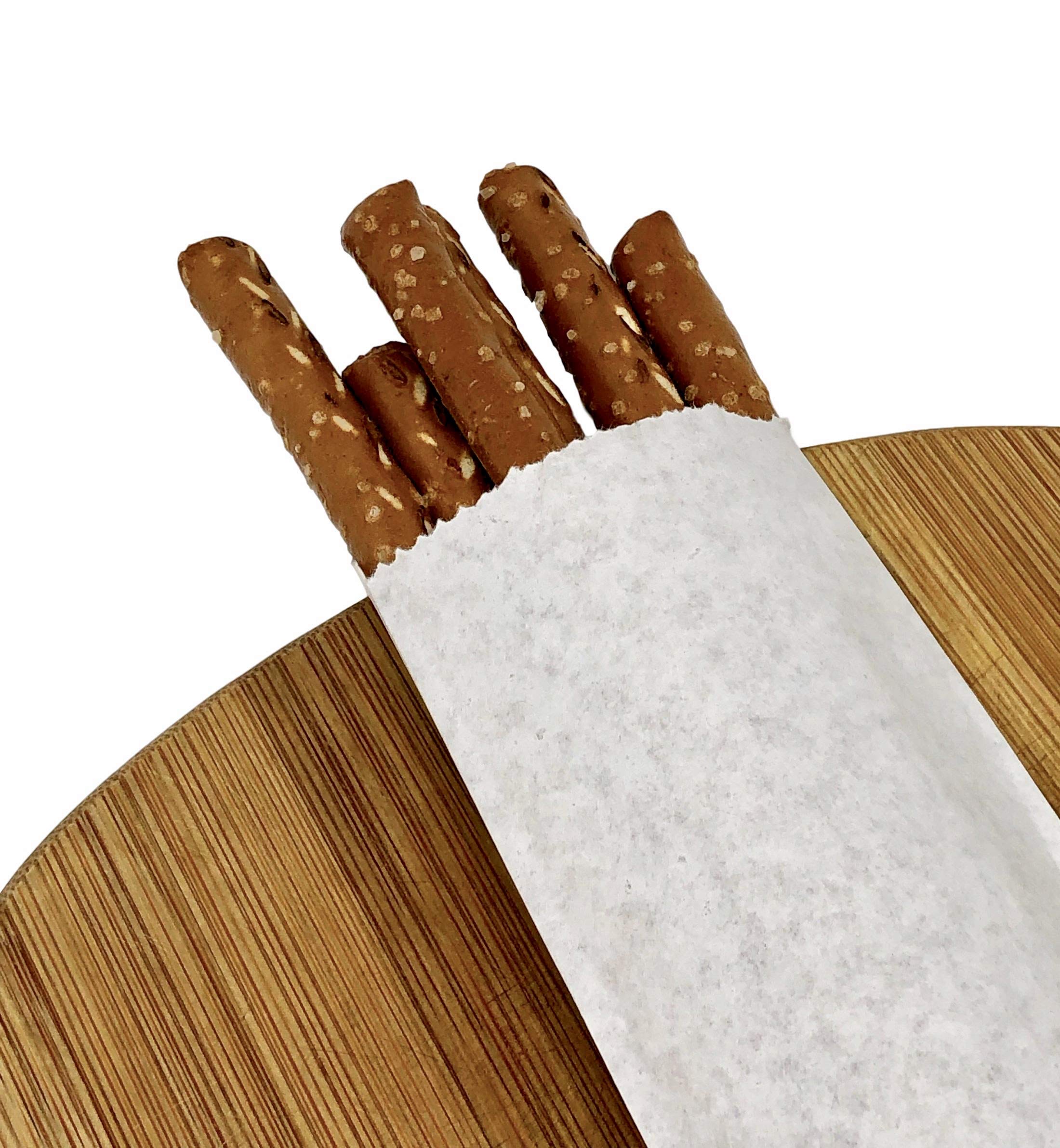 Kraft Churro Bags Plus Stickers For Sealing. 125 Bags For Pretzel Rods, Bakery Treats, Or Silverware. Includes Stickers For Labe
