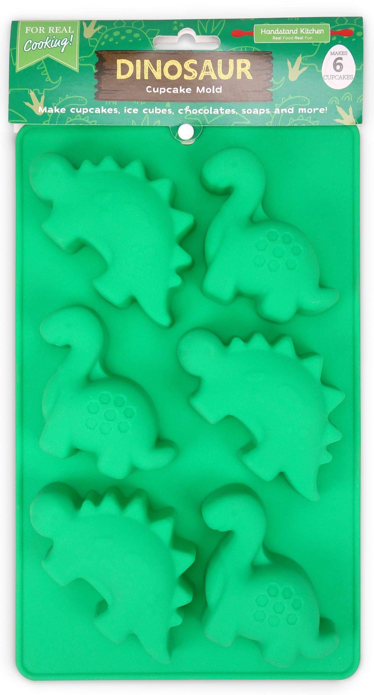Handstand Kitchen Fun Friendly Dinosaur Shaped Cupcake and Muffin Pan