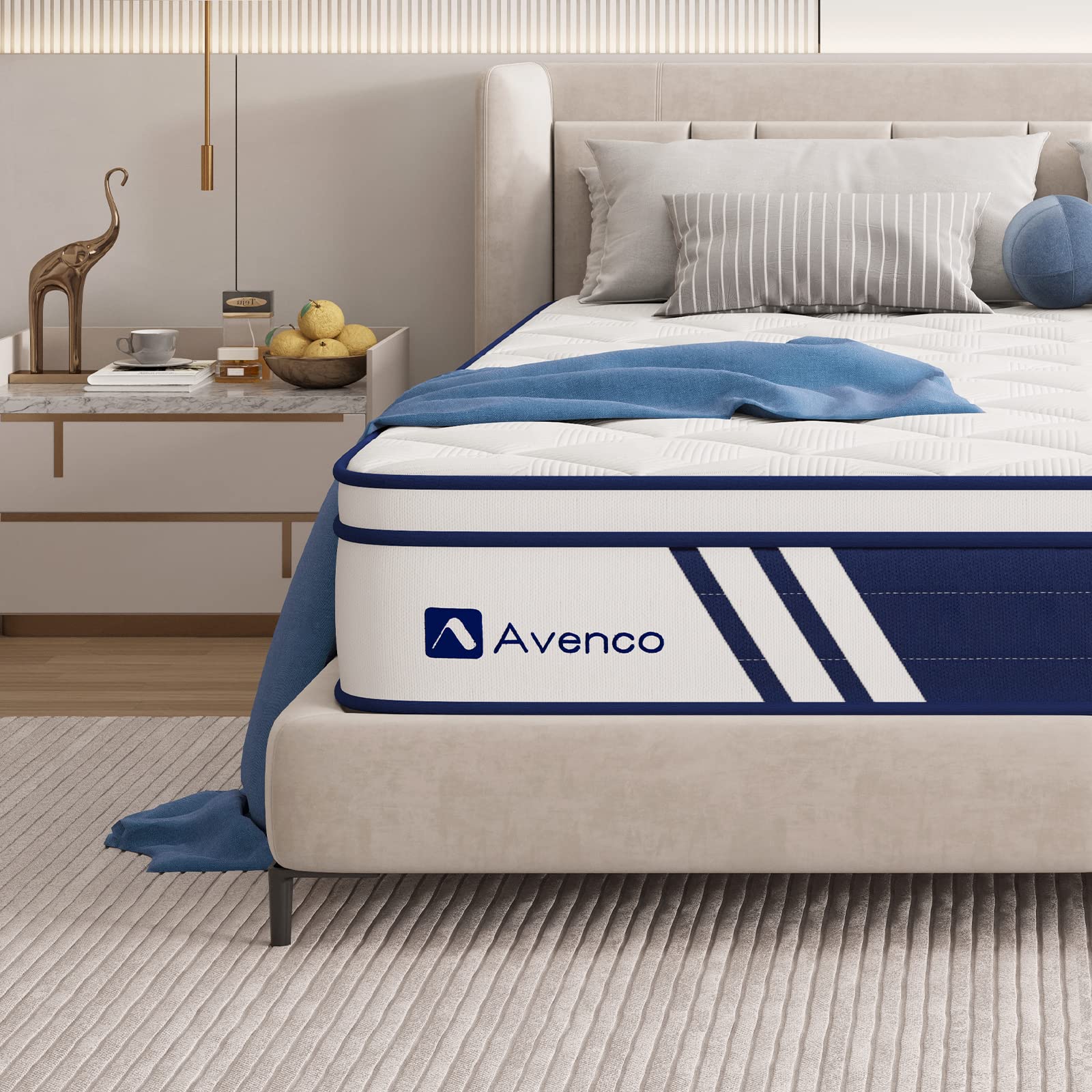 Avenco Full Mattress, 12 Inch Memory Foam Hybrid Mattress Full, Pocket Spring Full Size Mattress In A Box For Motion Isolation &