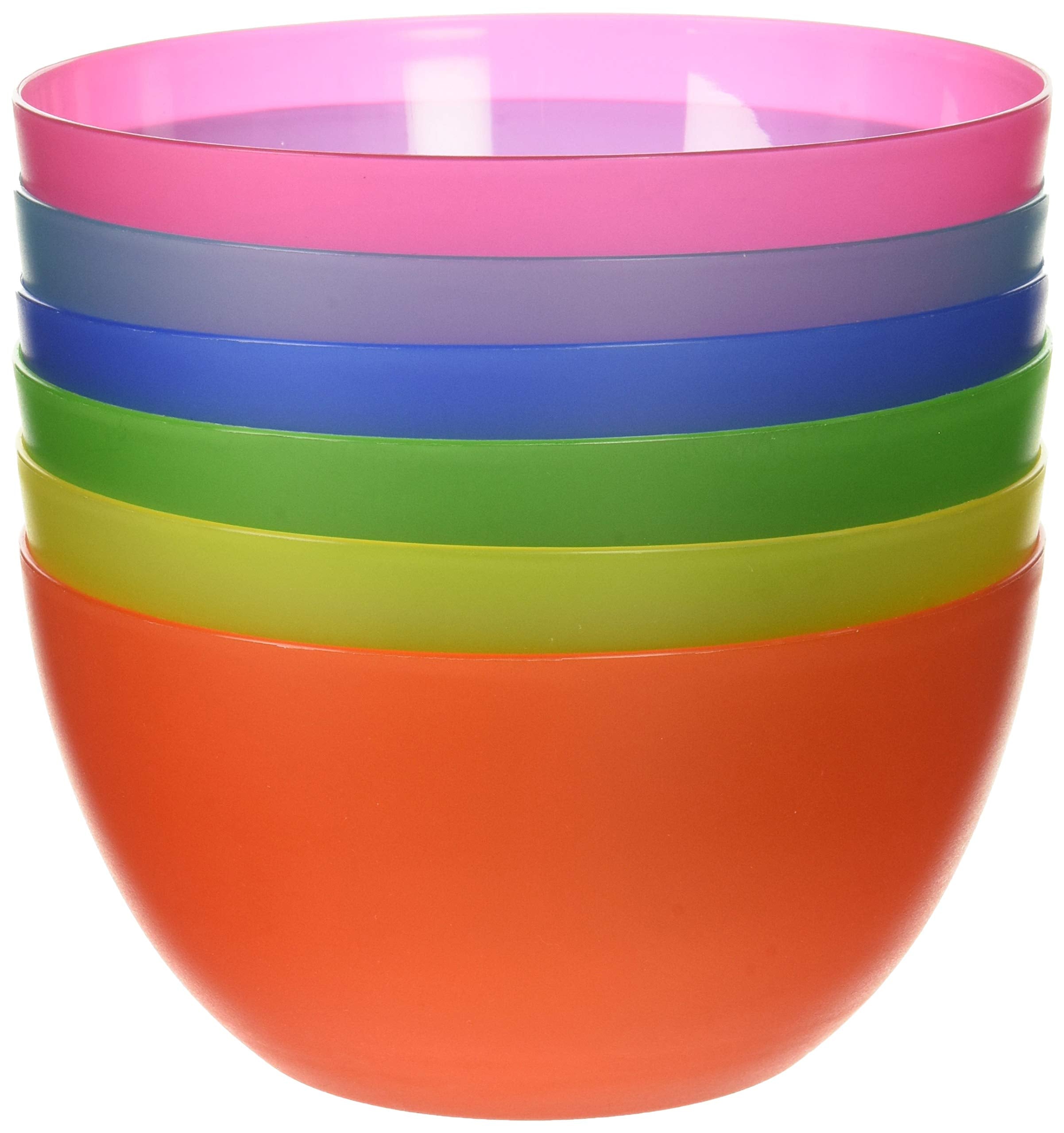 6 Pc Fun Multi-Colored Bpa-Free Bowls - Cereal Fruit Or Soup Bowl