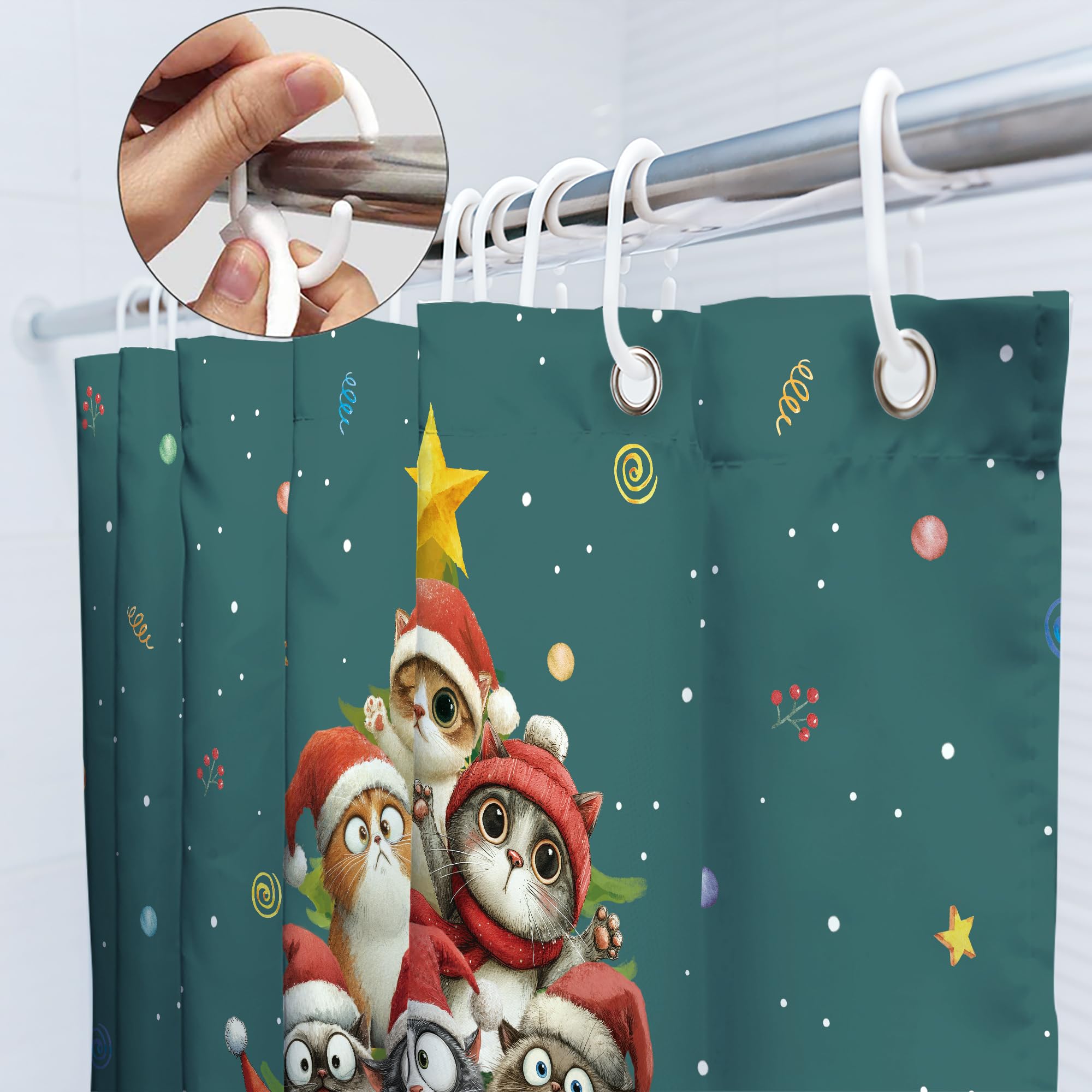 SVBright Cartoon Cute Dogs Shower Curtain 60Wx72L Inch Colorful Animals Playing Water Kids Lovely Funny Hilarious 12 Pack Hooks Polyester Waterproof Fabric Bathroom Bathtub Panels