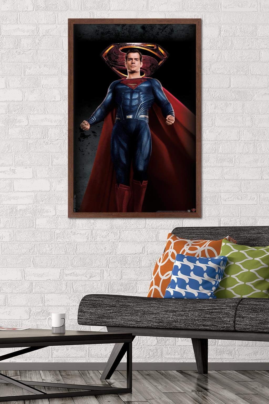 Trends International Dc Comics Movie - Justice League - Superman Wall Poster, 22.375'' X 34'', Mahogany Framed Version