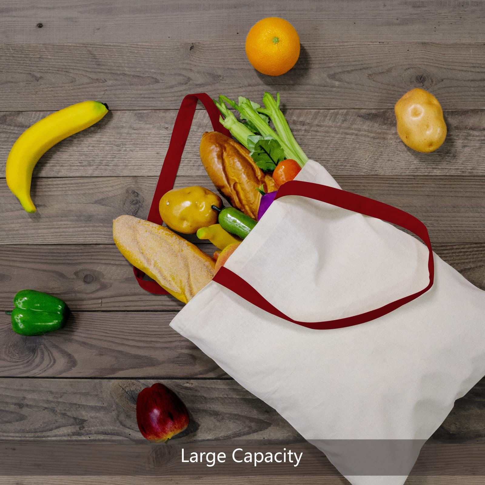 Topdesign 24-Pack Economical 16''X15'' Cotton Tote Bag, Lightweight Medium Reusable Grocery Shopping Cloth Bags, Suitable For Di