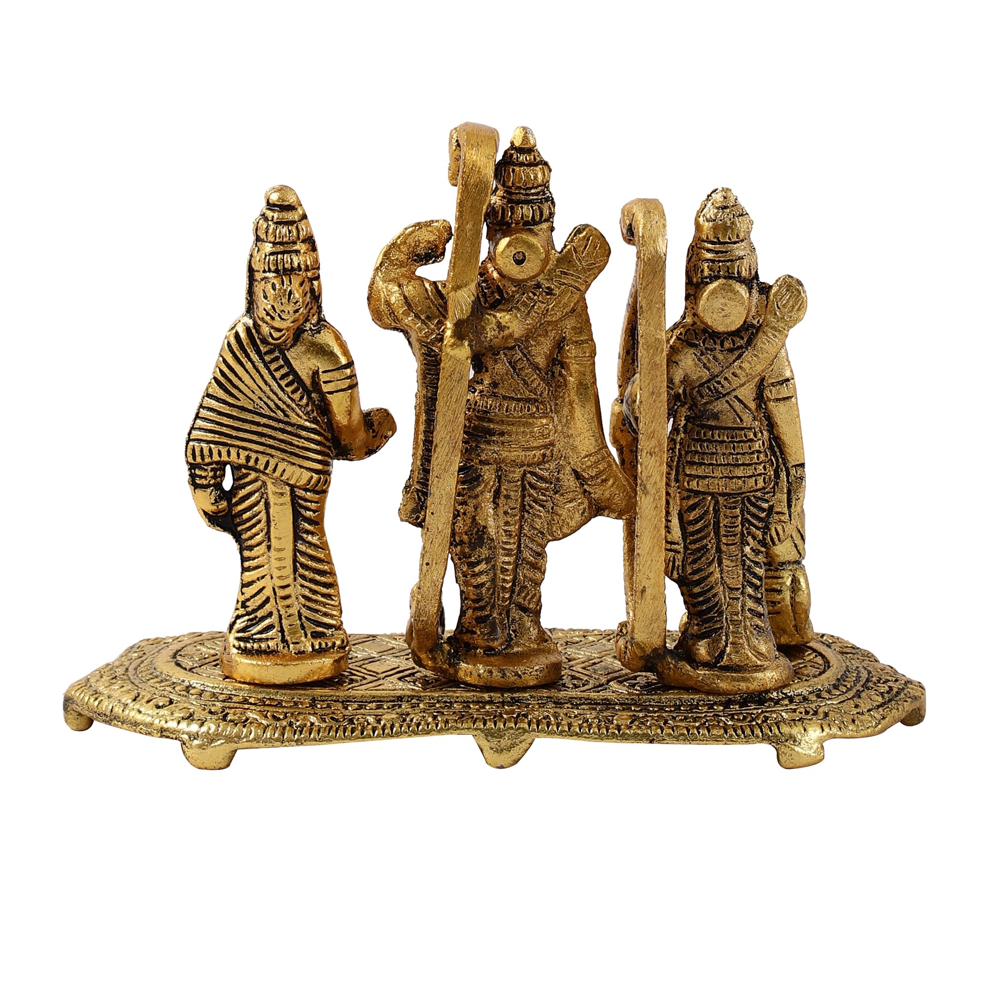 Purestory Lord Ram Darbar With Sita Laxman And Hanuman Ji Metal Statues,Lord Ram Sita Laxman Idol Statue For Home Temple,Office,