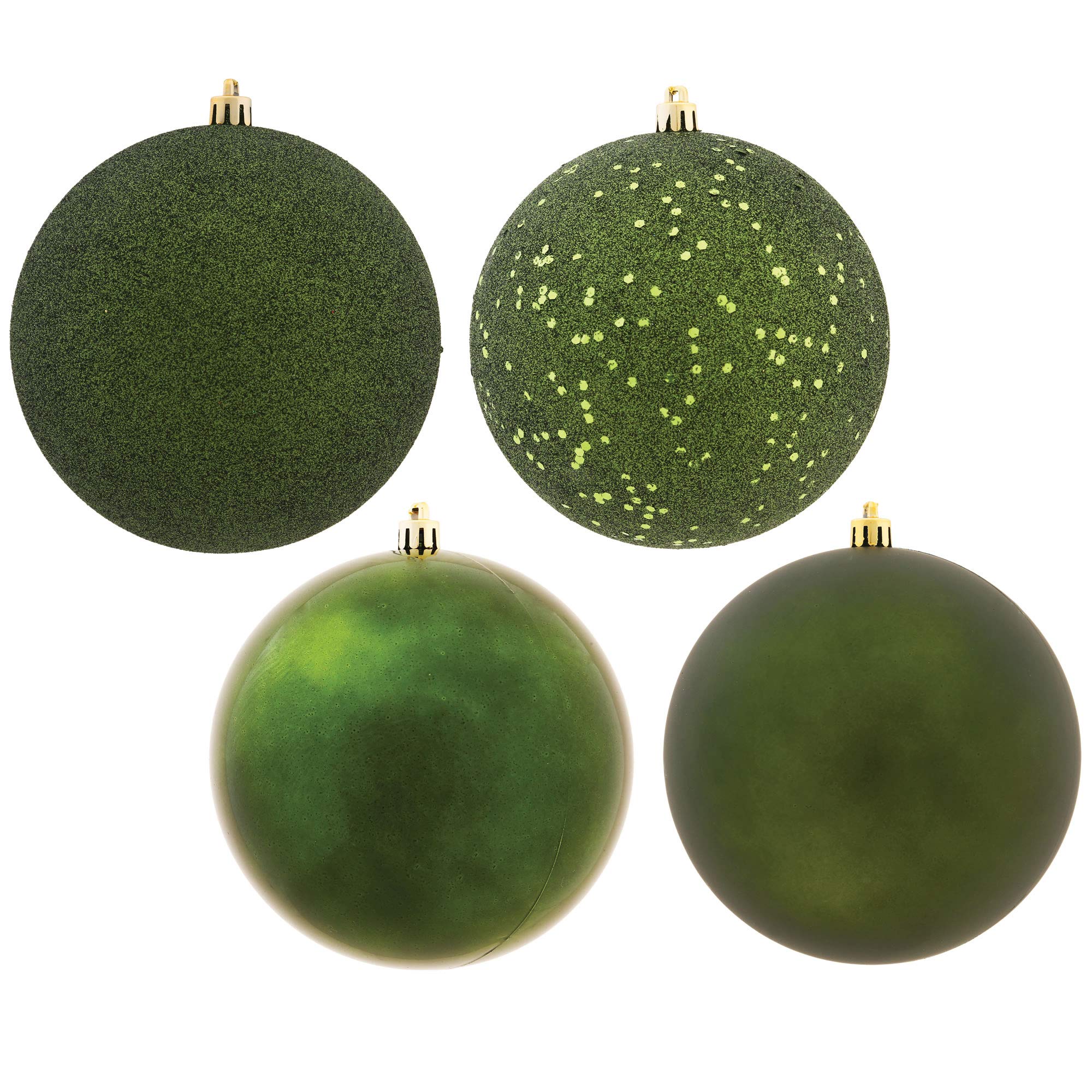 Vickerman 6 Moss Green 4-Finish Ball Ornament Set.Includes 4 Ornaments per Box.