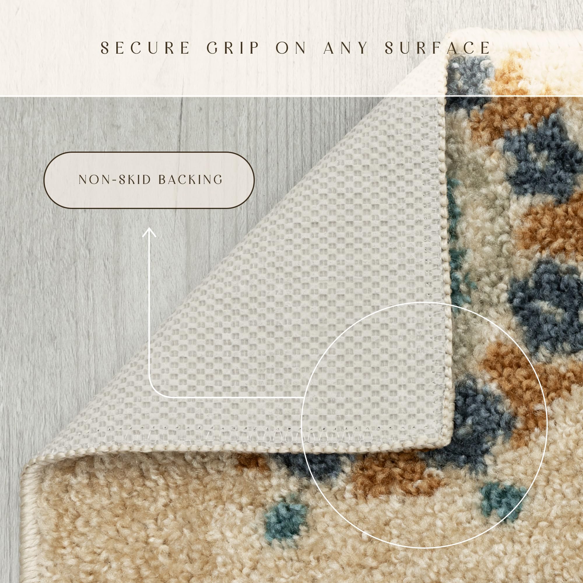 Maples Rugs Reggie Floral Area Rug - Made in USA - Low Pile, Non Slip, Pet-Friendly Mat for Living Room, Bedroom, and Office, 7