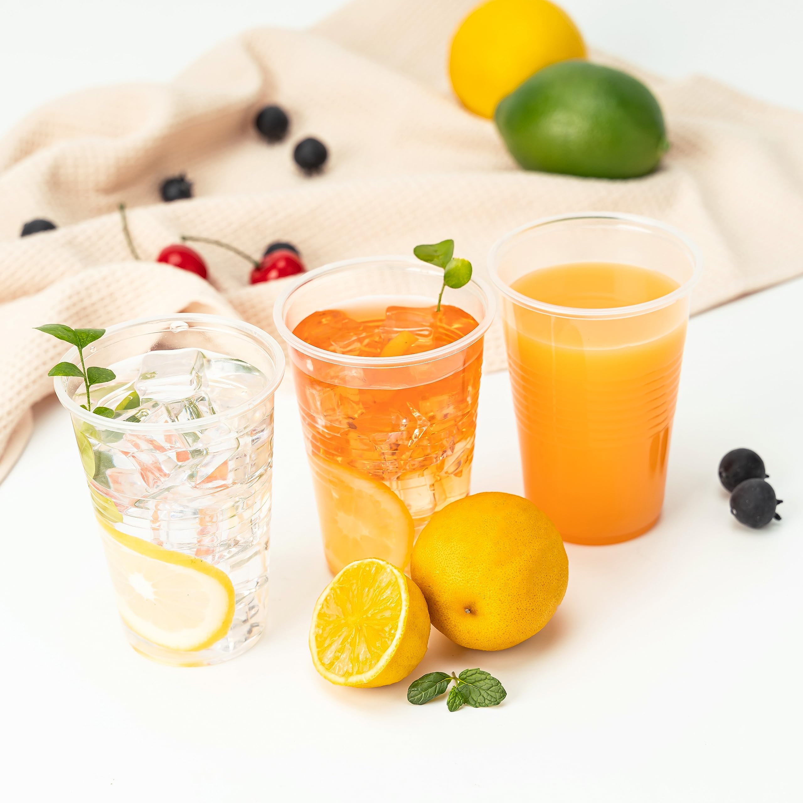 Racetop 500 Pack 9 Oz Disposable Plastic Cups, Clear Plastic Cups Tumblers, Plastic Cups Bulk, Transparent For Wedding, Thanksgi