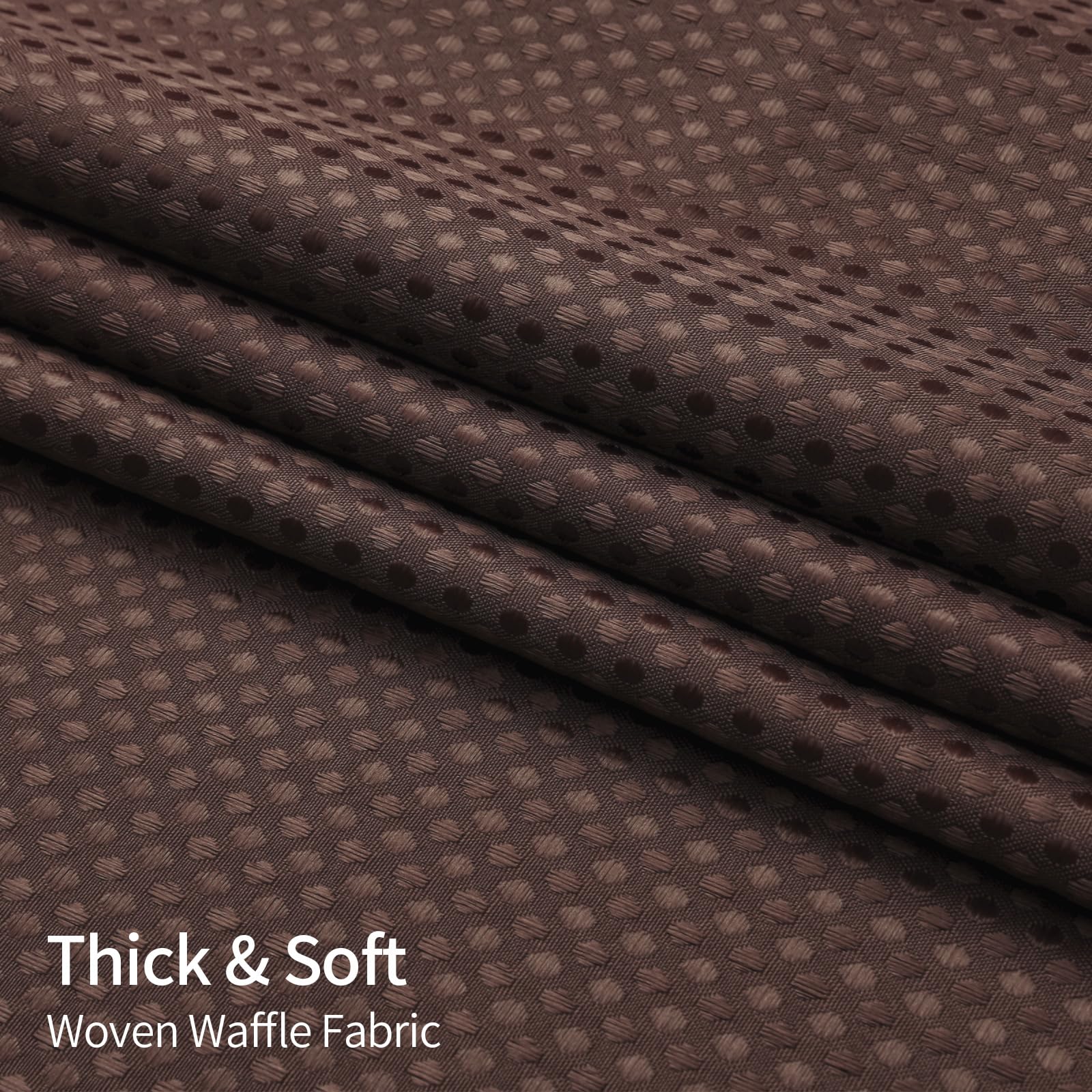 MitoVilla Brown Waffle Shower Curtain Set with Snap-in Liner  Modern Waffle Weave Heavyweight Fabric Shower Curtain for Luxury Neutral Hotel & Spa Bathroom Decor  72 x 72