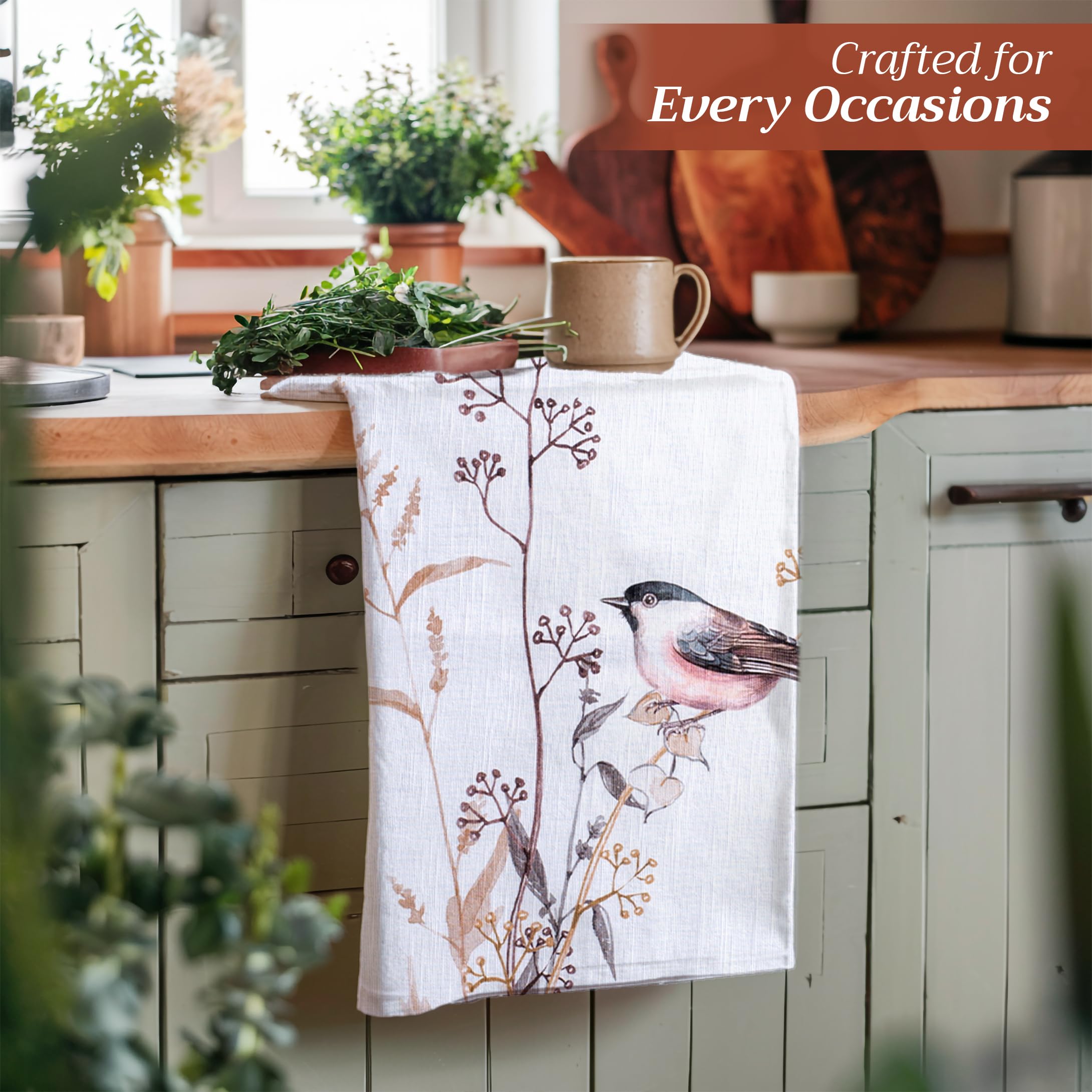 Maison D Hermine Kitchen Towel 100% Cotton Quick Dry Cleaning Dishtowel For Gifts, Restaurant, Dining, Home, Wedding, Banquet, B