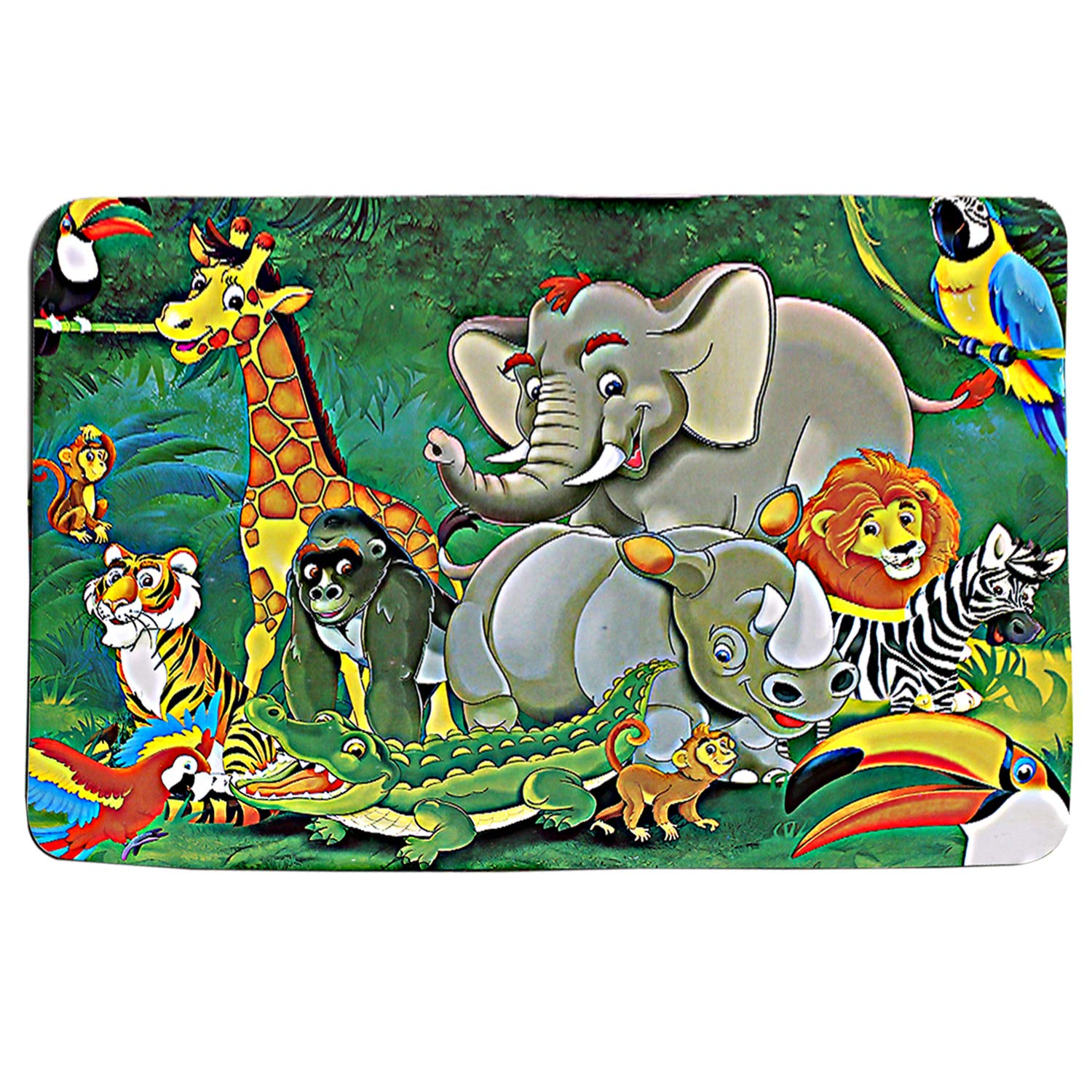 Kuber Industries Cartoon Design Pvc 6 Piece Dining Table Placemat Set(Green)-Ctktc32195