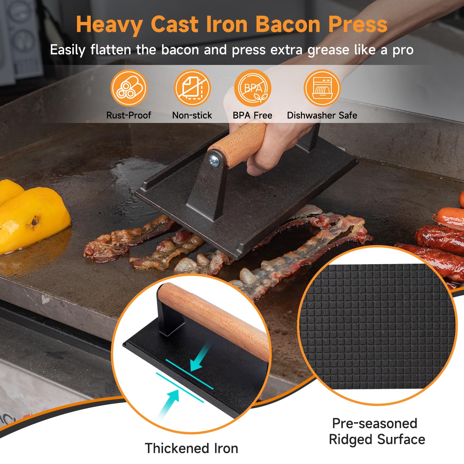 Shinestar 7-Piece Griddle Breakfast Kit For Blackstone - Complete Set Of Griddle Accessories Including Pancake Batter Dispenser,
