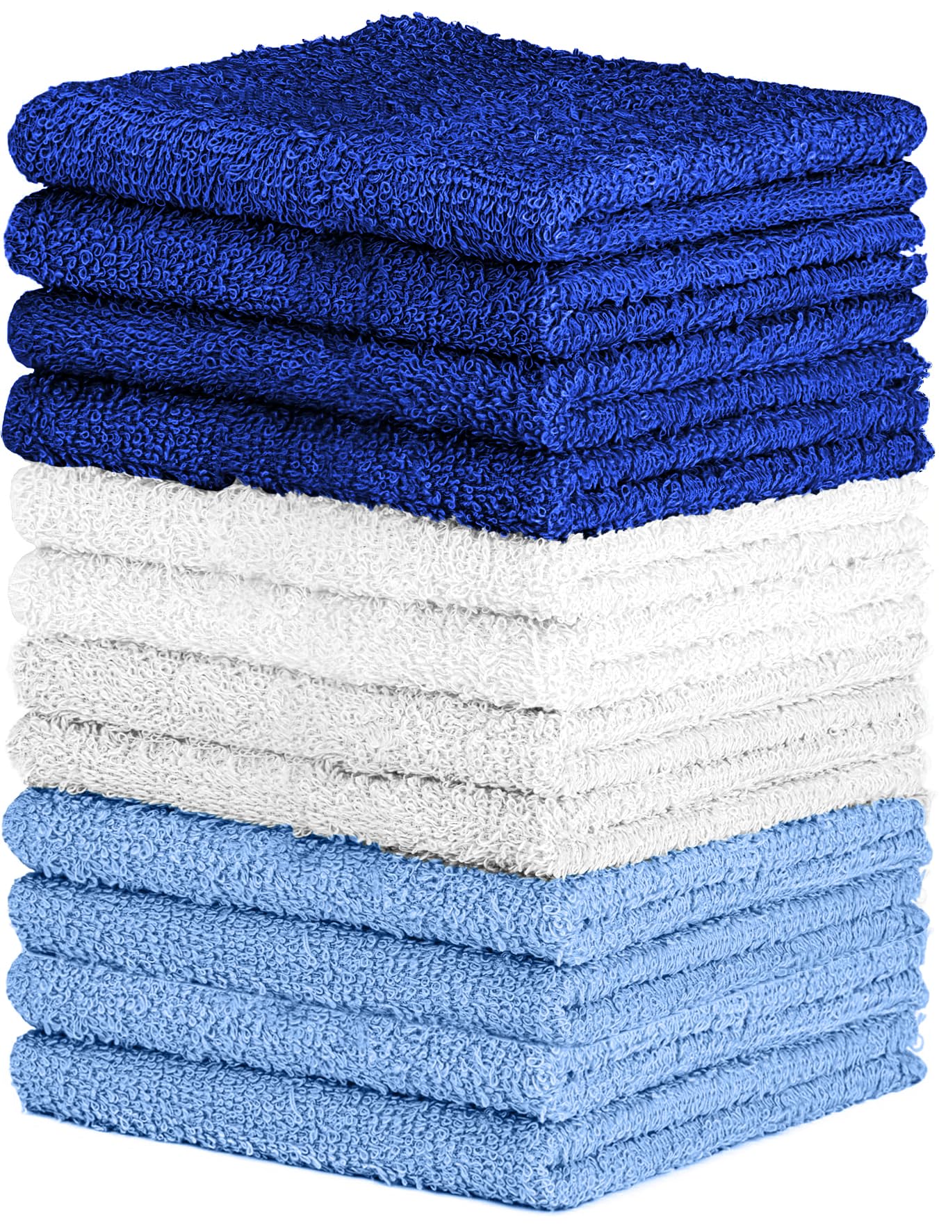 Quba Linen 100% Cotton - Wash Cloth Set - Pack Of 24, Flannel Face Cloths, Highly Absorbent And Soft Feel Fingertip Towels (Mult