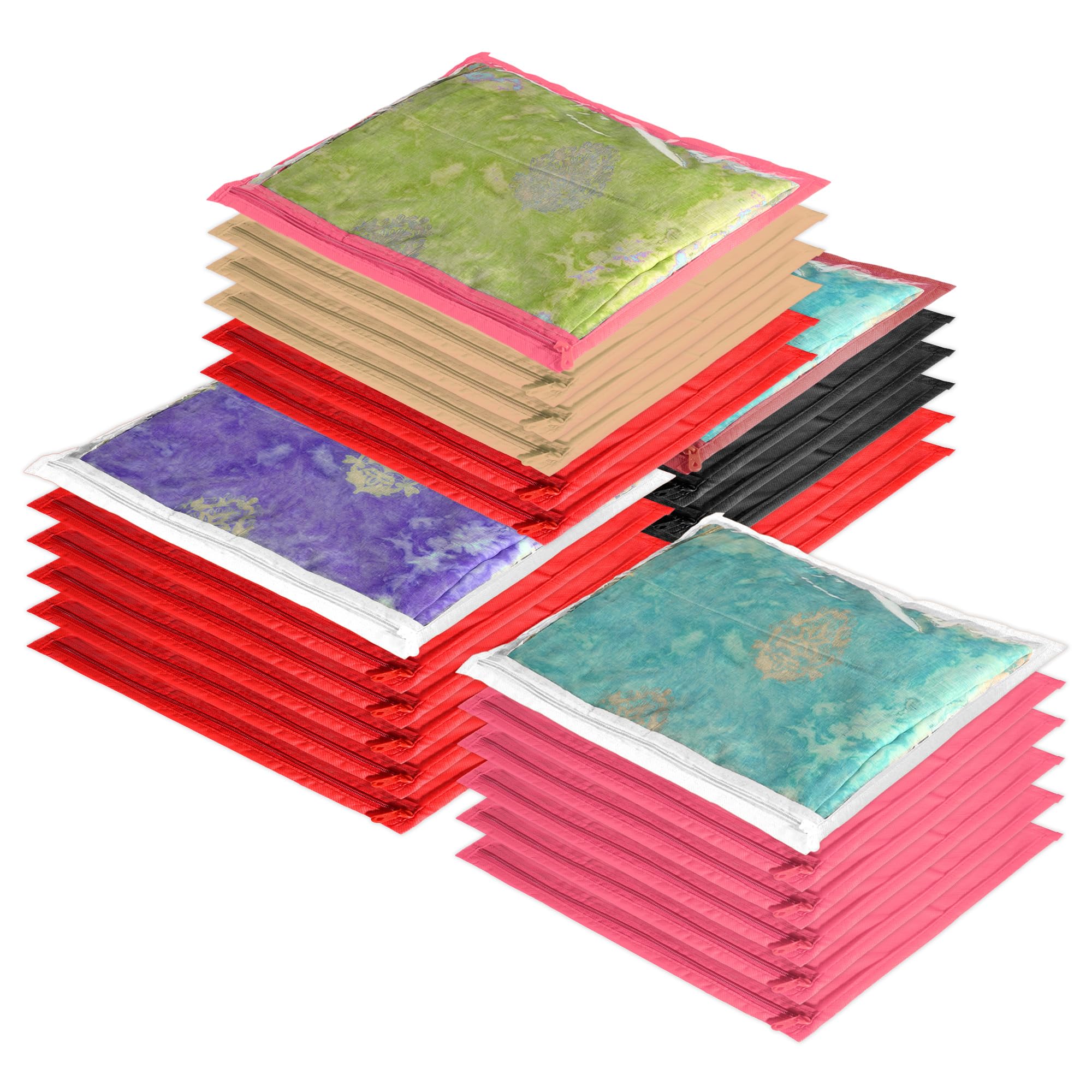 Kuber Industries Saree Cover | Clothes Storage Bag | Single Packing Saree With Velcro | Wardrobe Organizer | Cloth Stoarge Organ