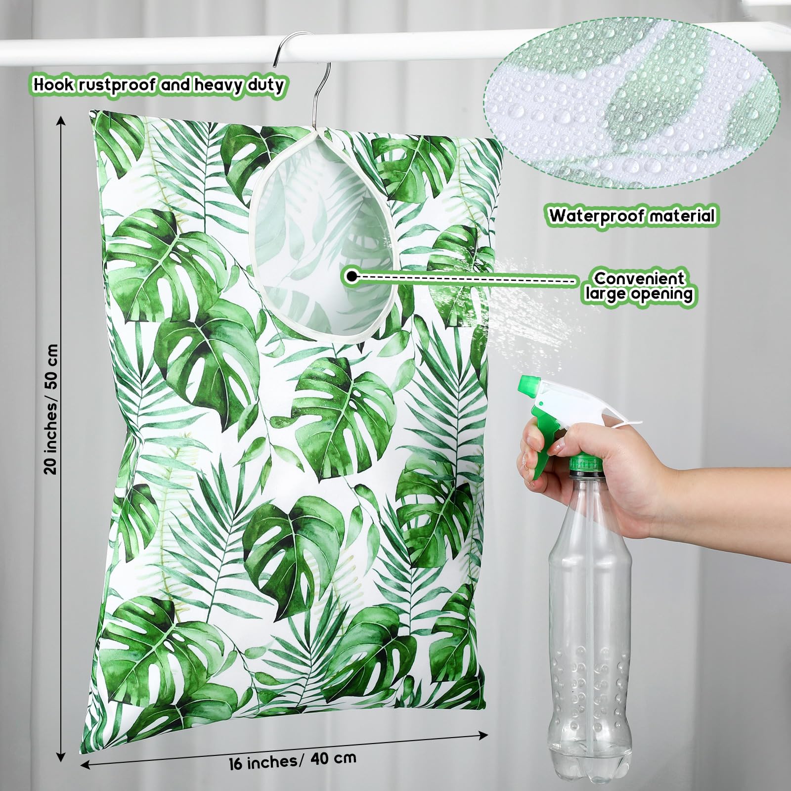 Wowangce 2 Pcs Extra Large 20 X 16 Inch Clothespin Bag With Hanging Hook Clothes Pin Holder Waterproof Clothes Pin Hanging Bag C