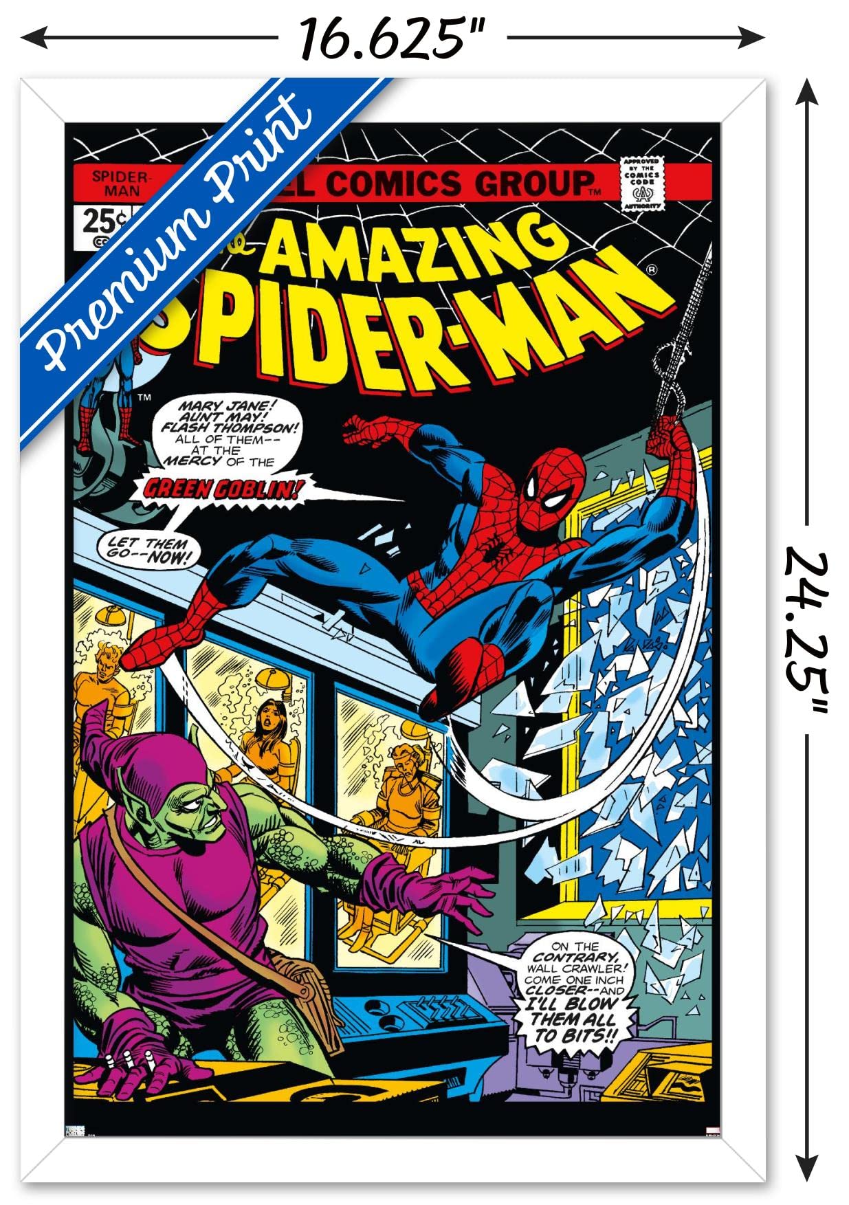 Trends International Marvel Comics - Spider-Man - Amazing Spider-Man #137 Wall Poster, 14.72'' X 22.37'', White Framed Version
