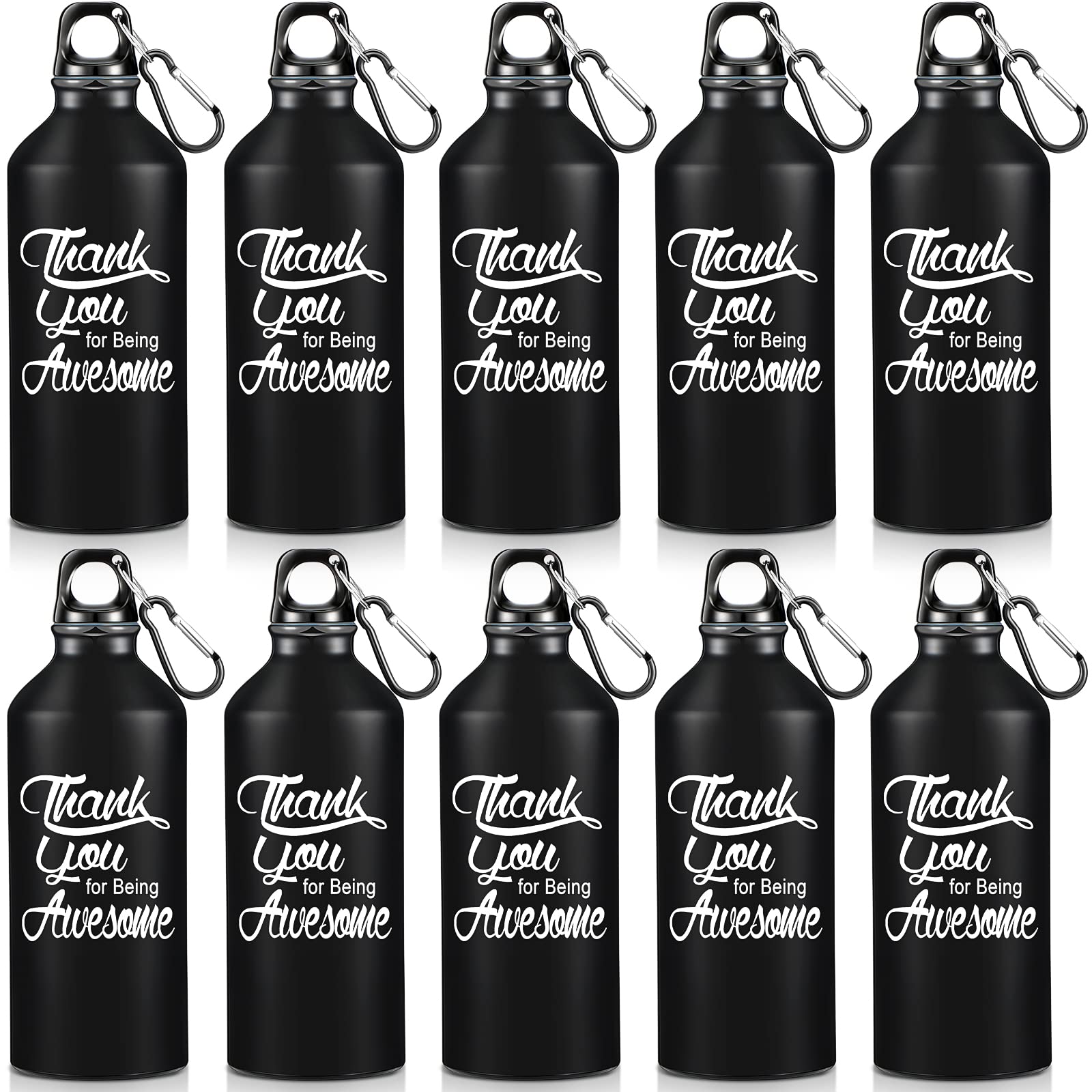 Sieral 10 Pcs Employee Appreciation Gifts Thank You for Being Awesome Water Bottle 20 oz Aluminum Water Bottle Lightweight Sport