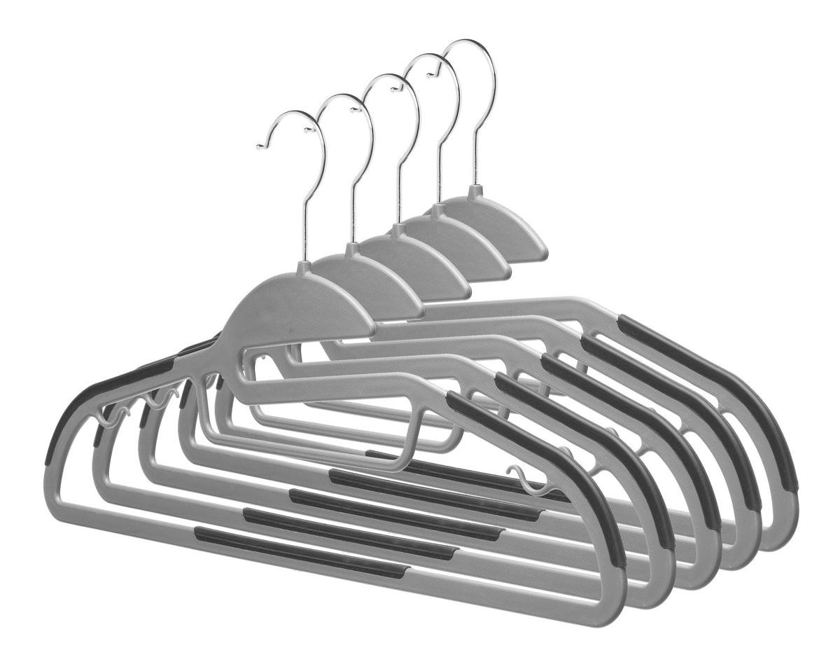Whitmor Plastic Hangers 5 Pack Non Slip Clothes Hanger Space Saving Coat Hangers 360 Rotating Hook Hanger Heavy Duty Pant Hanger