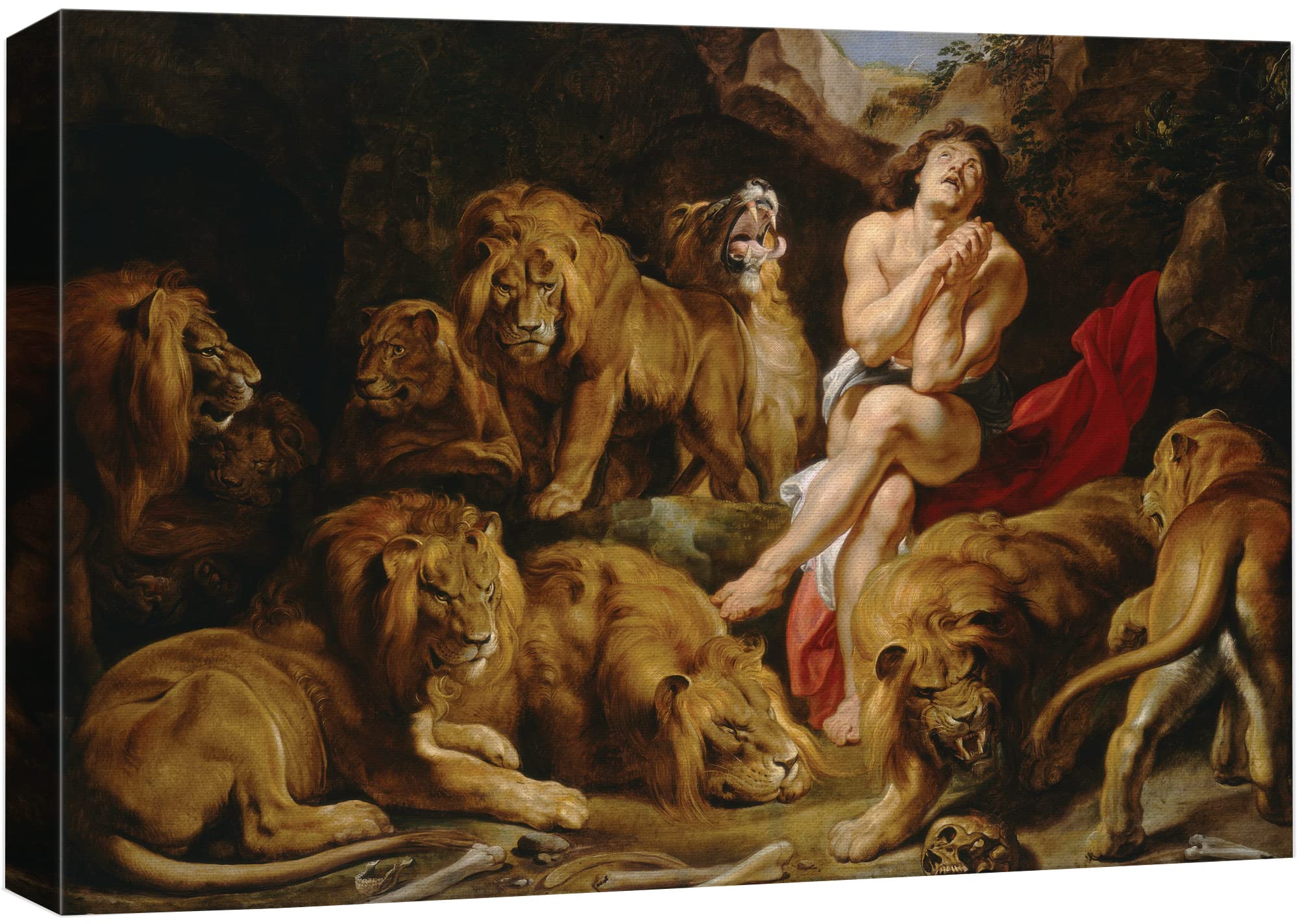 Wall26 - Oil Painting Of Daniel In The Lion'S Den By Peter Paul Rubens In C. 1615 - Baroque Style - Catholic, Christianity - Can