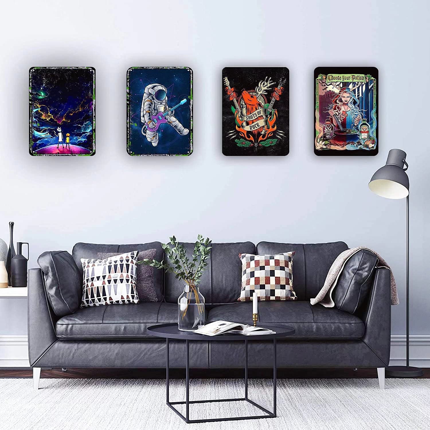 Black Doodle Metal Tin Sign Black Doodle Coffee Co. Love At First Sip Funny Poster Cafe Dining Room Living Room Bathroom Kitchen