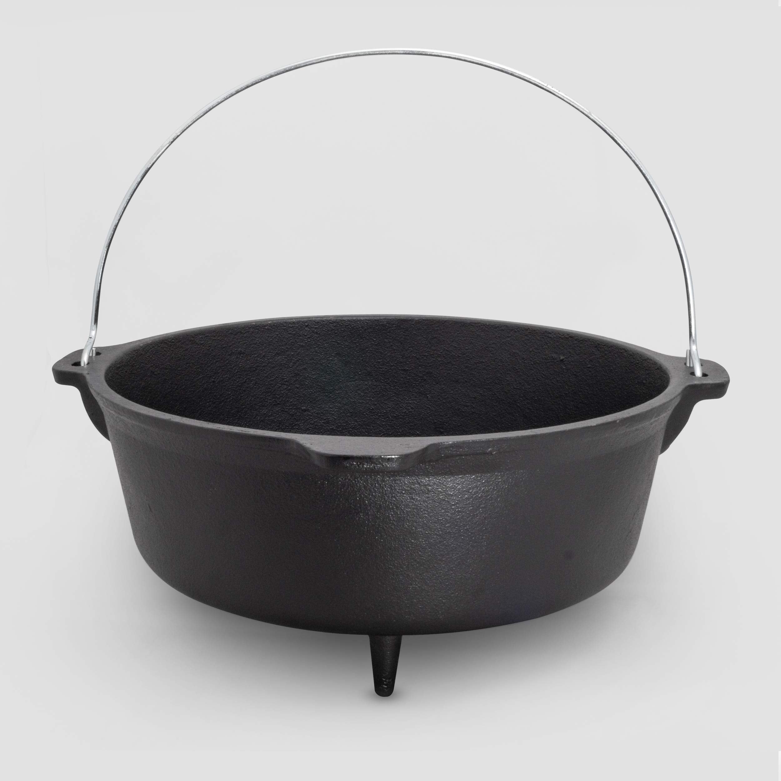 Excelsteel W/Handle & Leg Base, Oil Seasoned Cooking Pot Perfect For Outdoor Kitchen Camping Dutch Oven Camper 6 Qt Cast Iron, B