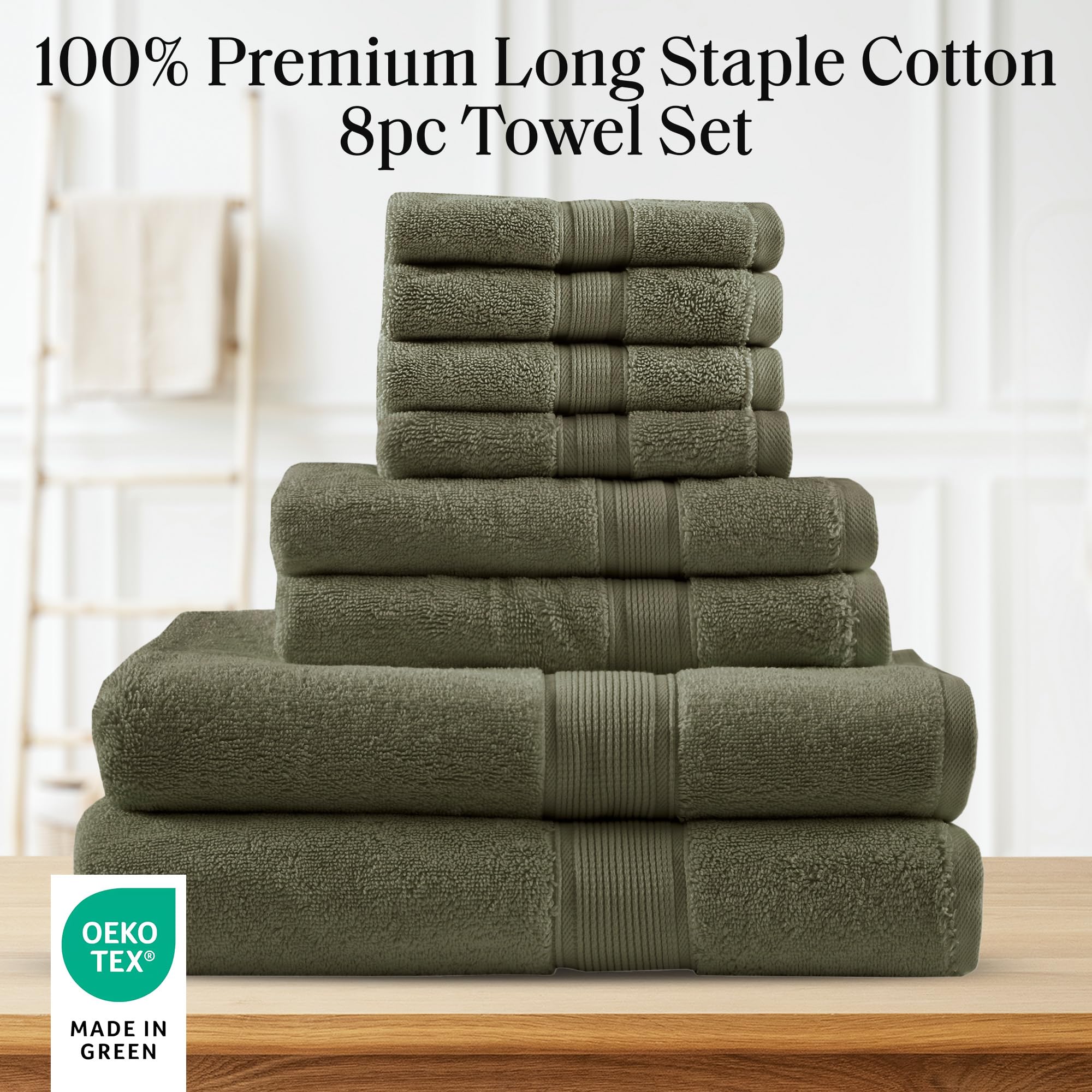 Madison Park Signature Bath Towel 800Gsm 100% Cotton Luxurious Bathroom Towel Set Highly Absorbent, Quick Dry, Hotel & Spa Quali