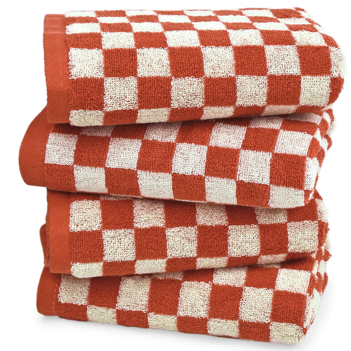 Jacquotha Checkered Hand Towels (13X29 Inches) - Kitchen Hand Towels Pack Of 4, Absorbent Cotton Towel For Bathroom Hand Face Gy
