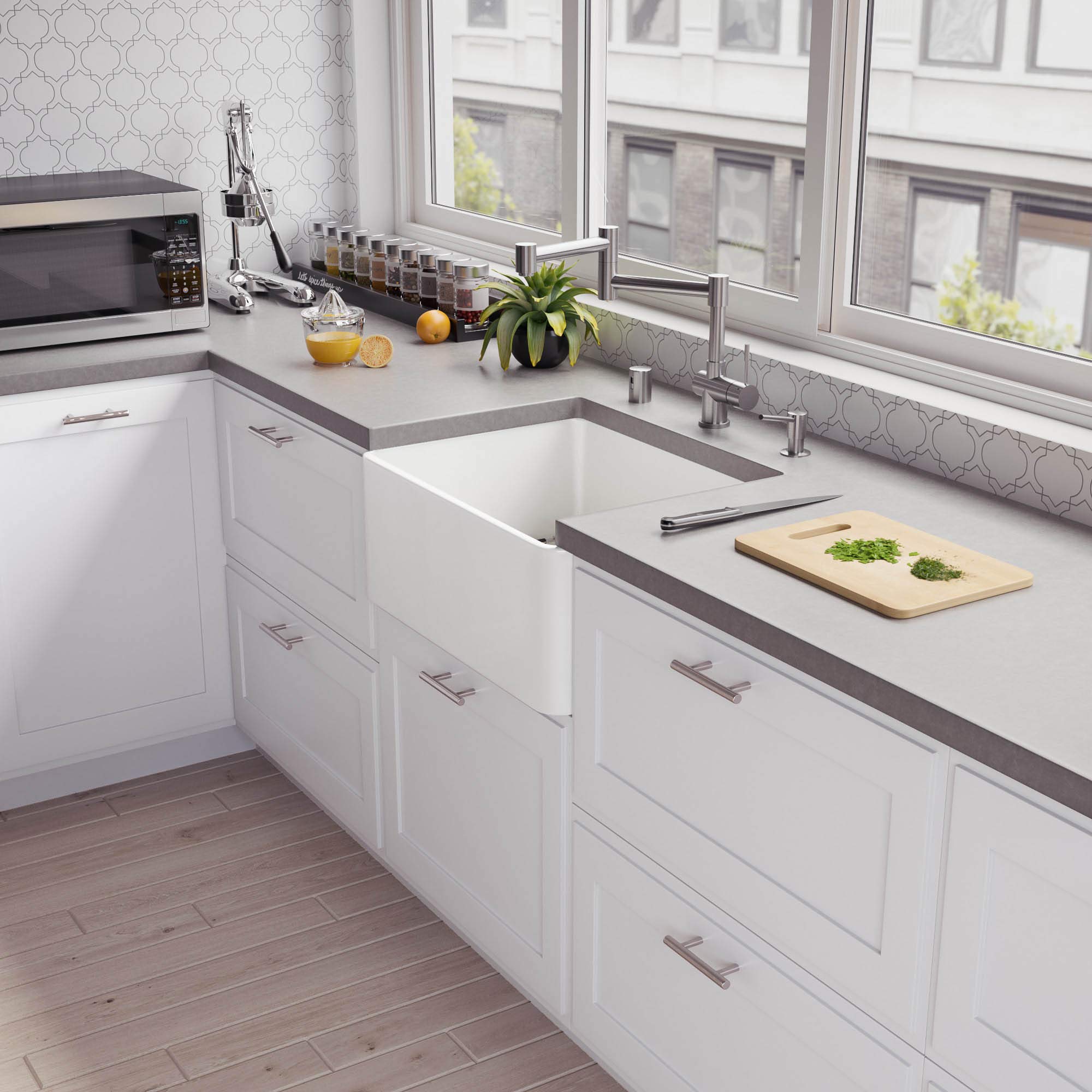 Alfi Brand Abf2418-W Kitchen Sink, White