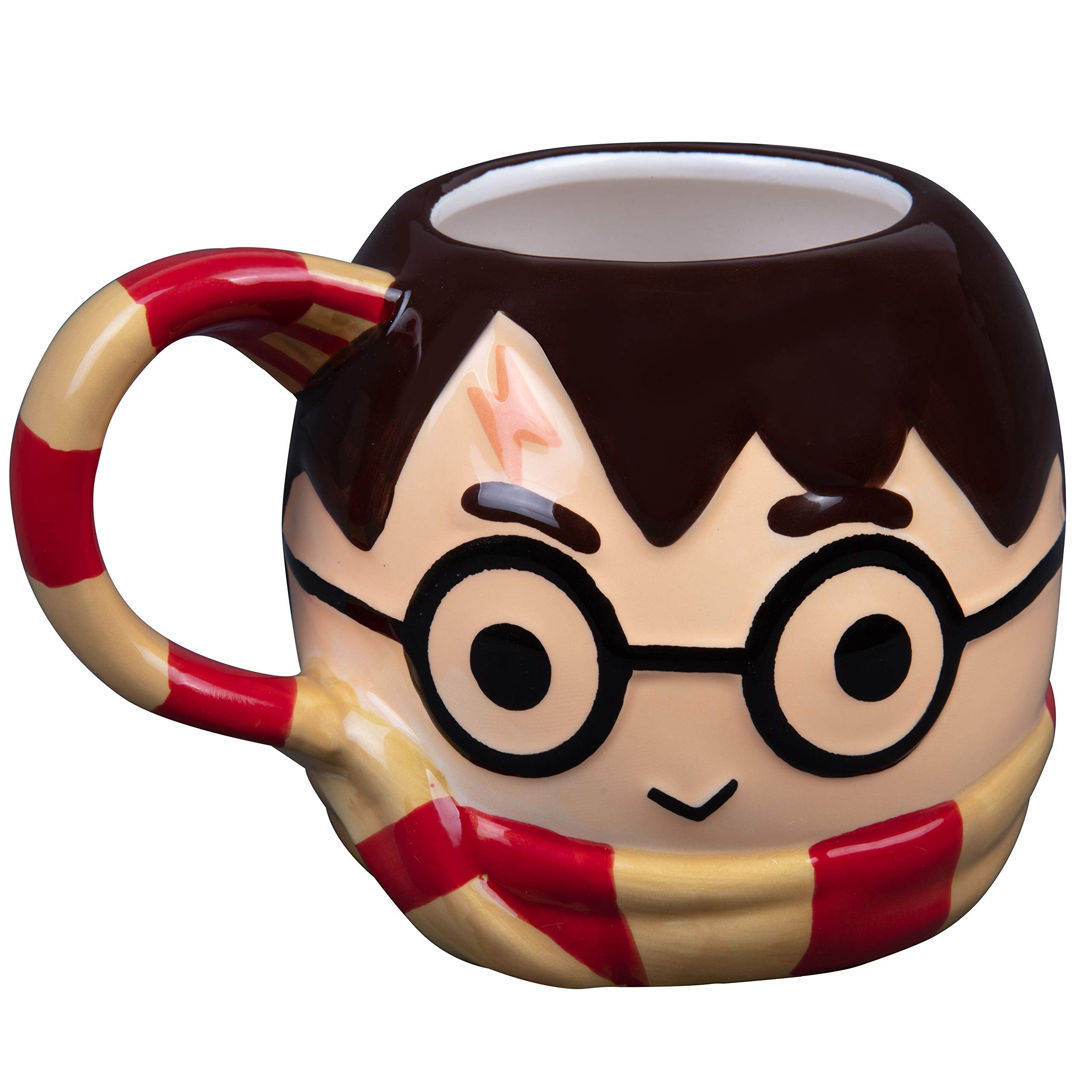 Harry Potter Figural Coffee Mug, 24 oz  Cute Chibi Design with Gryffindor Scarf Handle  Ceramic