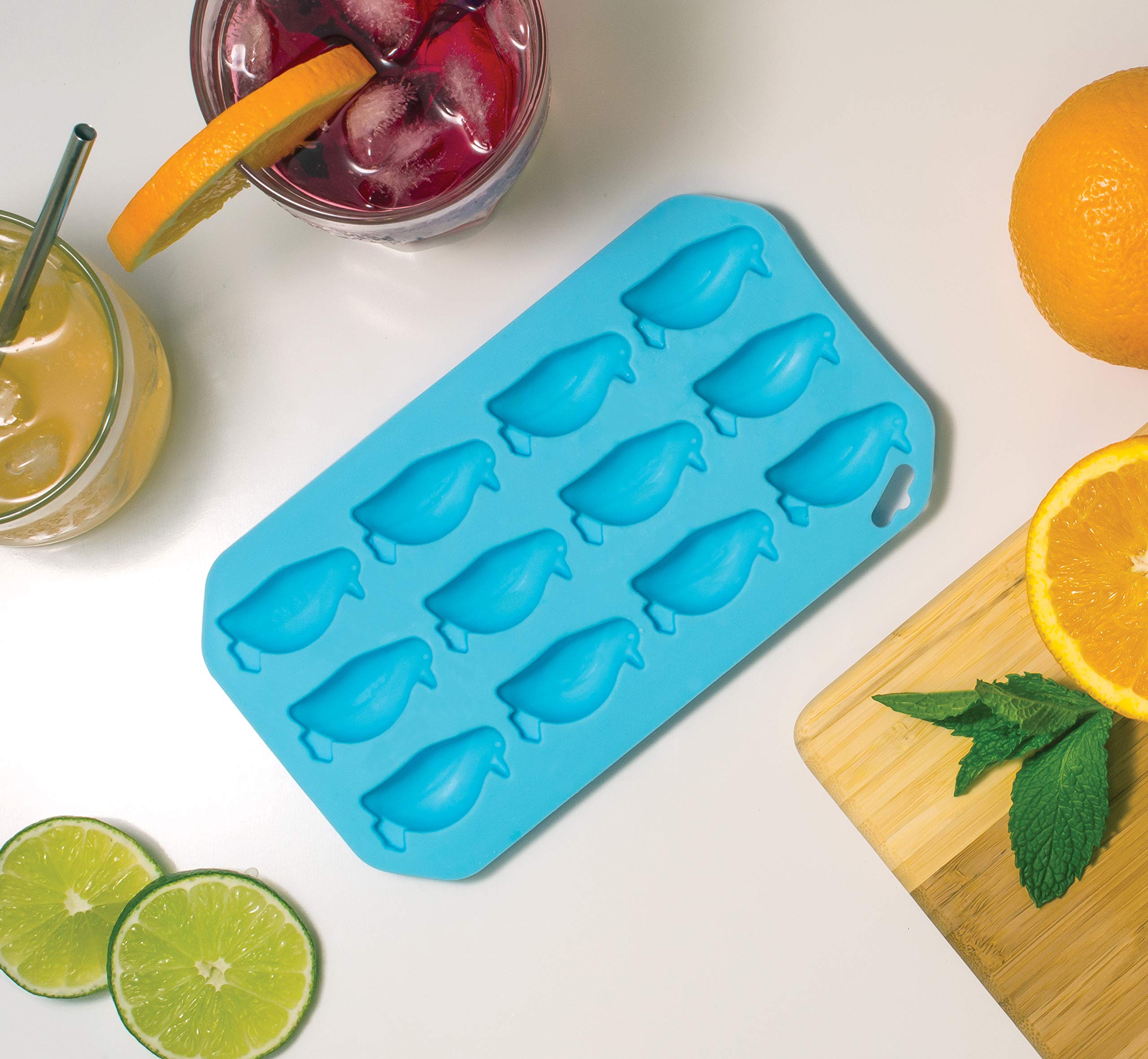 Hic Kitchen Silicone Penguin Ice Tray, Non-Stick, Set Of 2, Each Tray Makes 12 Penguins