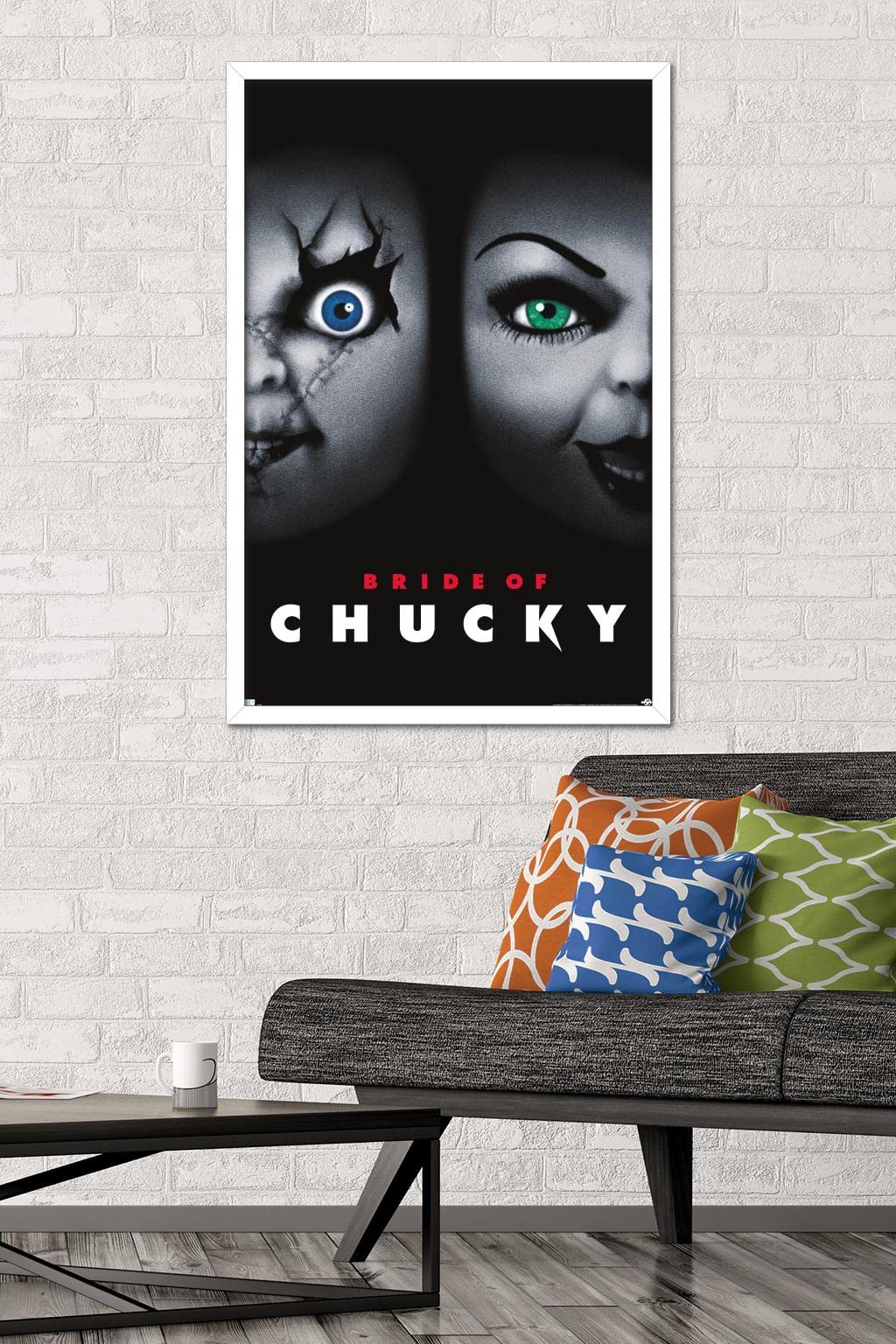 Trends International Child'S Play: Bride Of Chucky - One Sheet Wall Poster, 22.375'' X 34'', White Framed Version