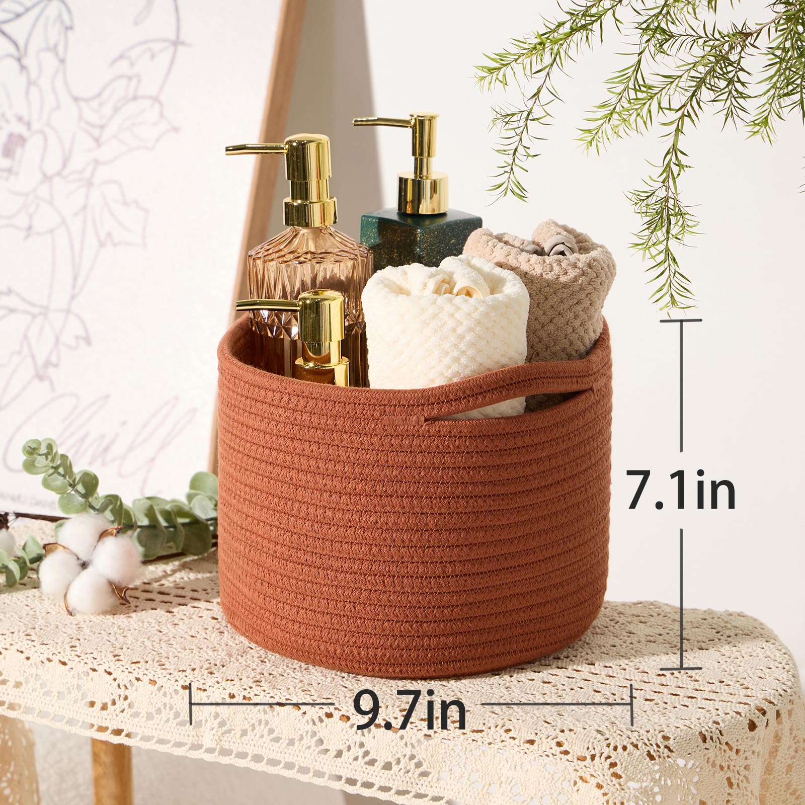 Miniark Small Storage Basket For Organizing | Cube Shelf Closet Storage Baskets | 9.7  9.7  7.1    Cute Baby Basket For Nursery