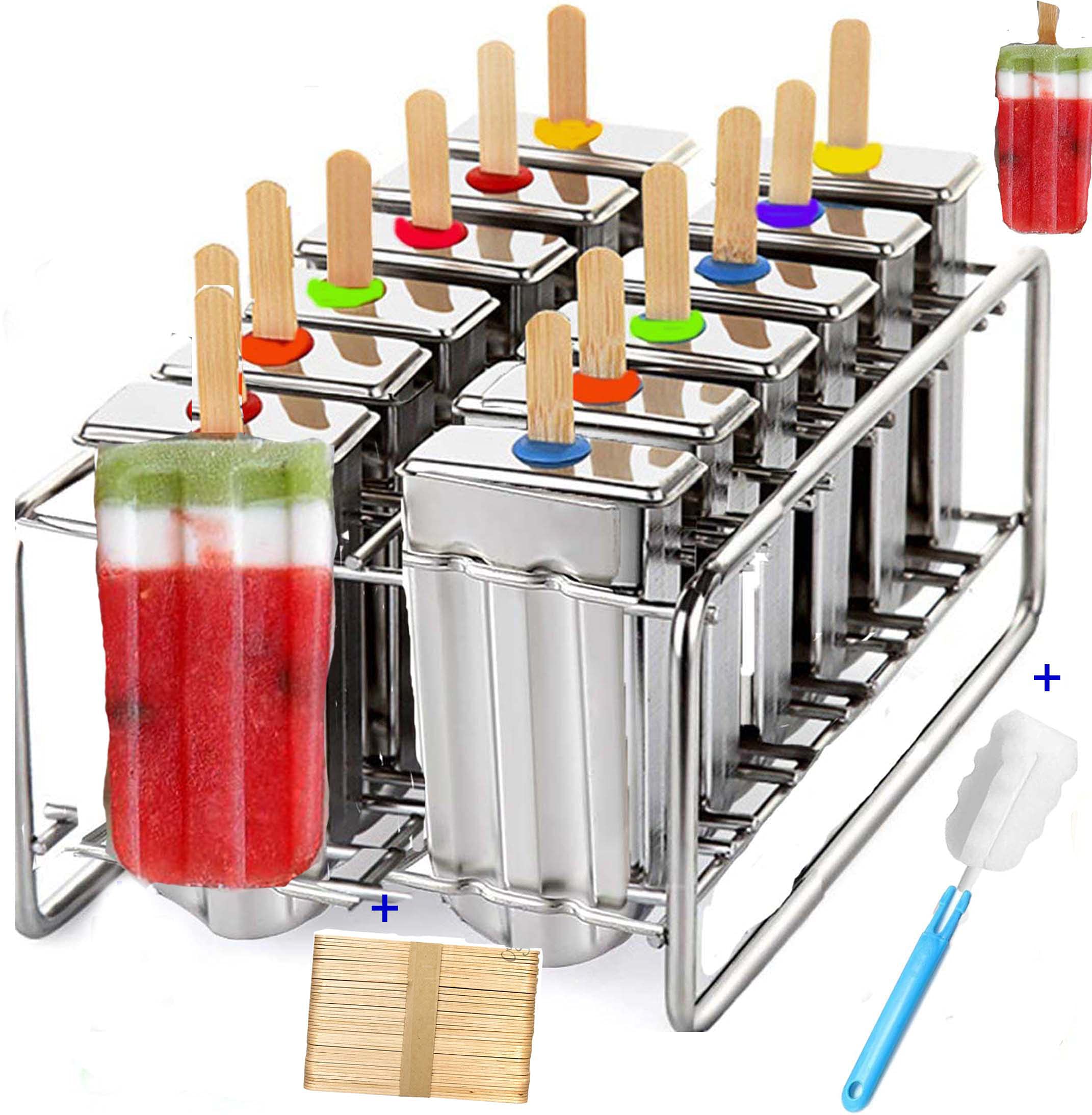 Stainless Steel Popsicle Molds And Rack Stainless Steel Popsicle Maker -Ice Pop Molds Bpa Free -Ice Cream Mold Pop Molds With Wo