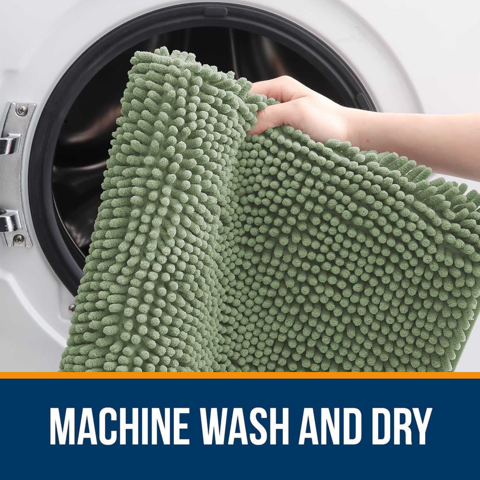Olanly Bathroom Rugs 40X32, Extra Soft Absorbent Chenille Bath Rugs, Rubber Backing Quick Dry, Machine Washable Bath Mats For Ba