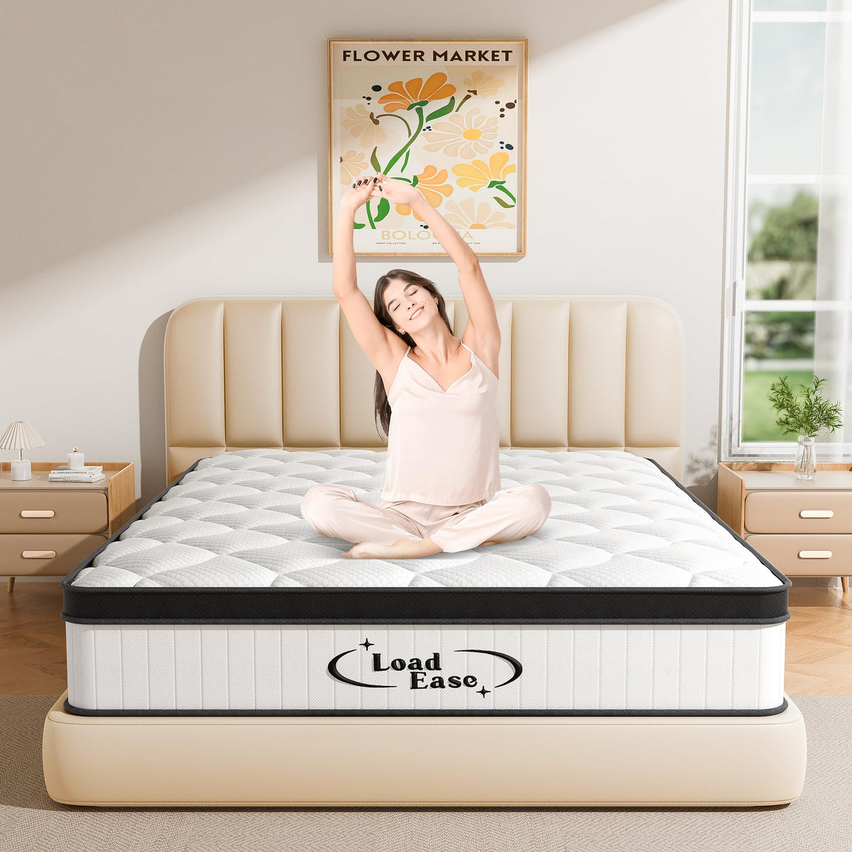Queen Mattress, 12 Inch Mattress Queen Size In A Box, Hybrid Memory Foam Mattress With Upgrade Individually Pocket Spring To Imp