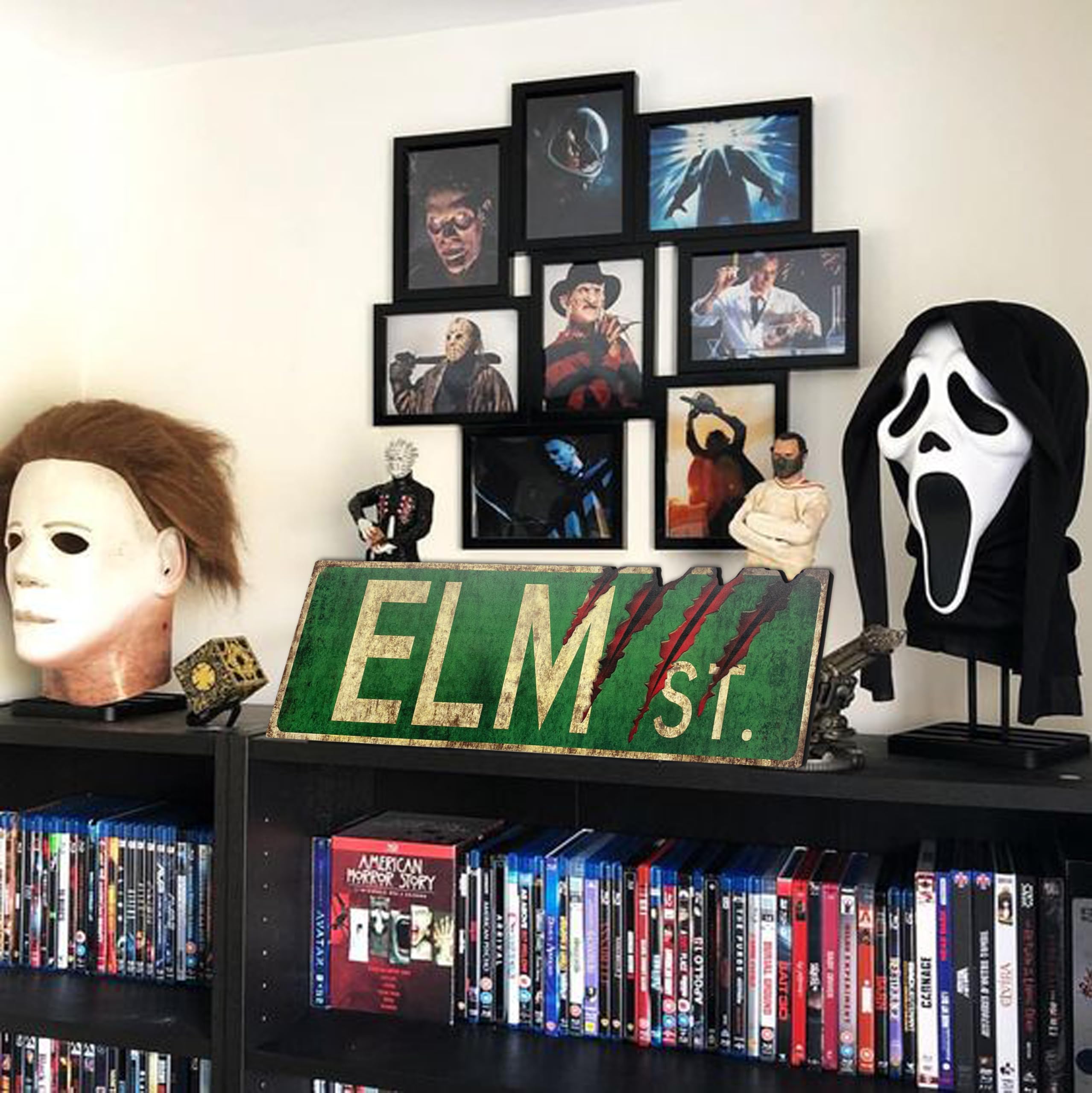 flinelife Wooden Elm Street Sign,16X6, Horror Movie Sign - Perfect For Horror Movie Lovers Sign Gift