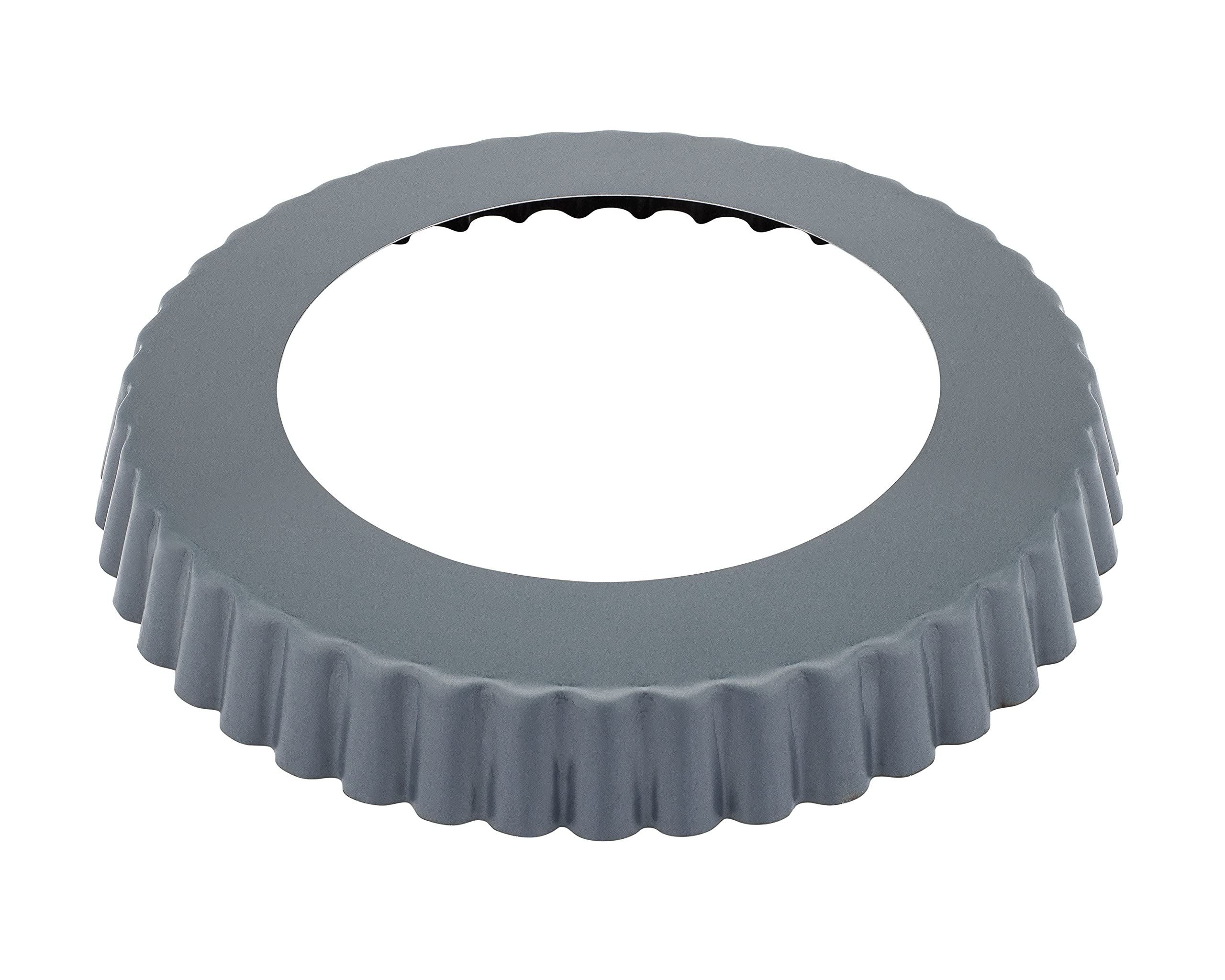 Matfer Bourgeat Exopan Fluted Tart And Quiche Pan With Removable Bottom, 9 1/2'' Diameter, Dark Gray