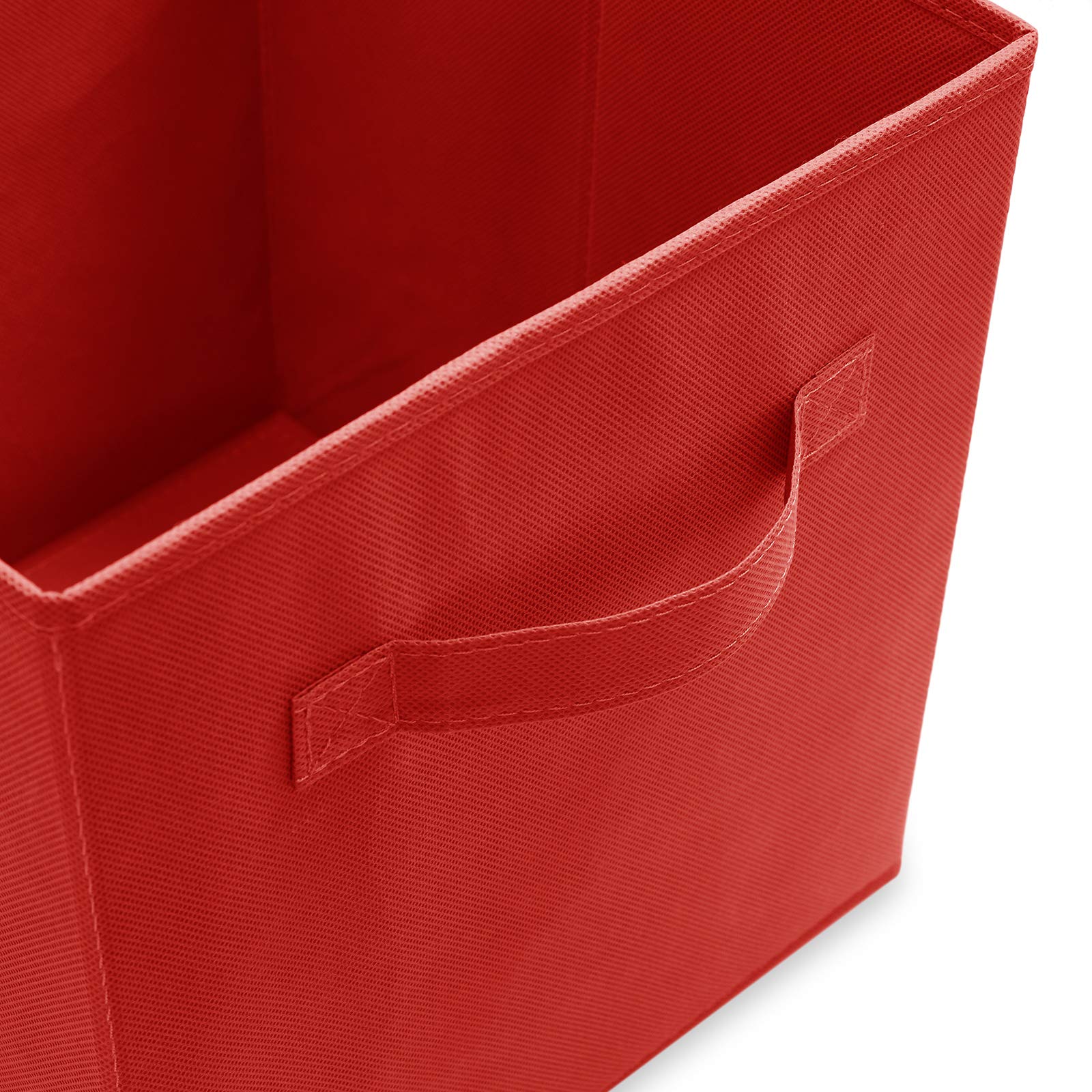 Casafield Set of 6 Collapsible Fabric Cube Storage Bins  Red - 11'' Foldable Cloth Baskets for Shelves  Cubby Organizers & More