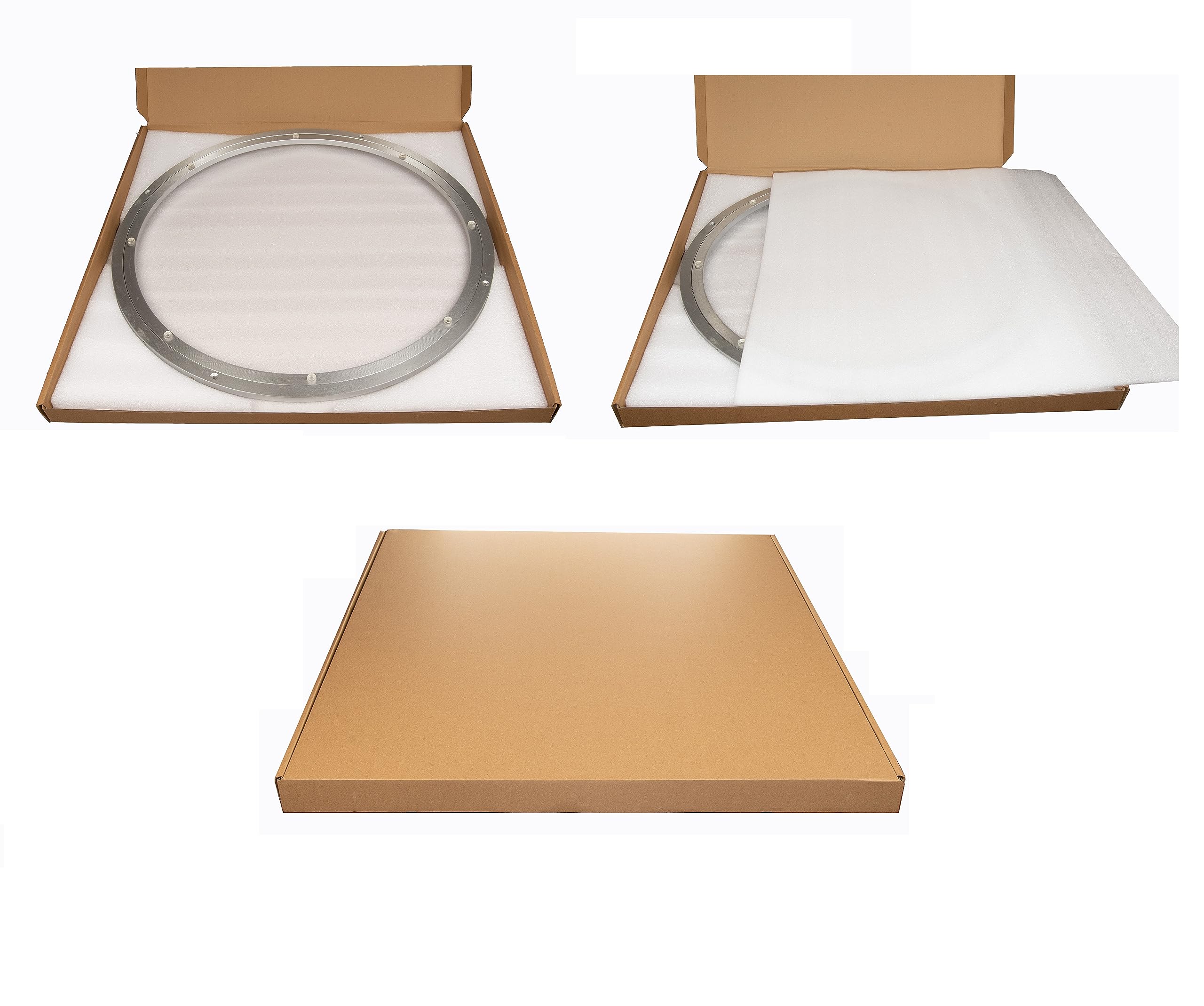 Dailydanny Aluminum Heavy Duty Lazy Susan Rotating Turntable Bearing Swivel Plate Hardware for Dining-Table (24 inch (12mm))