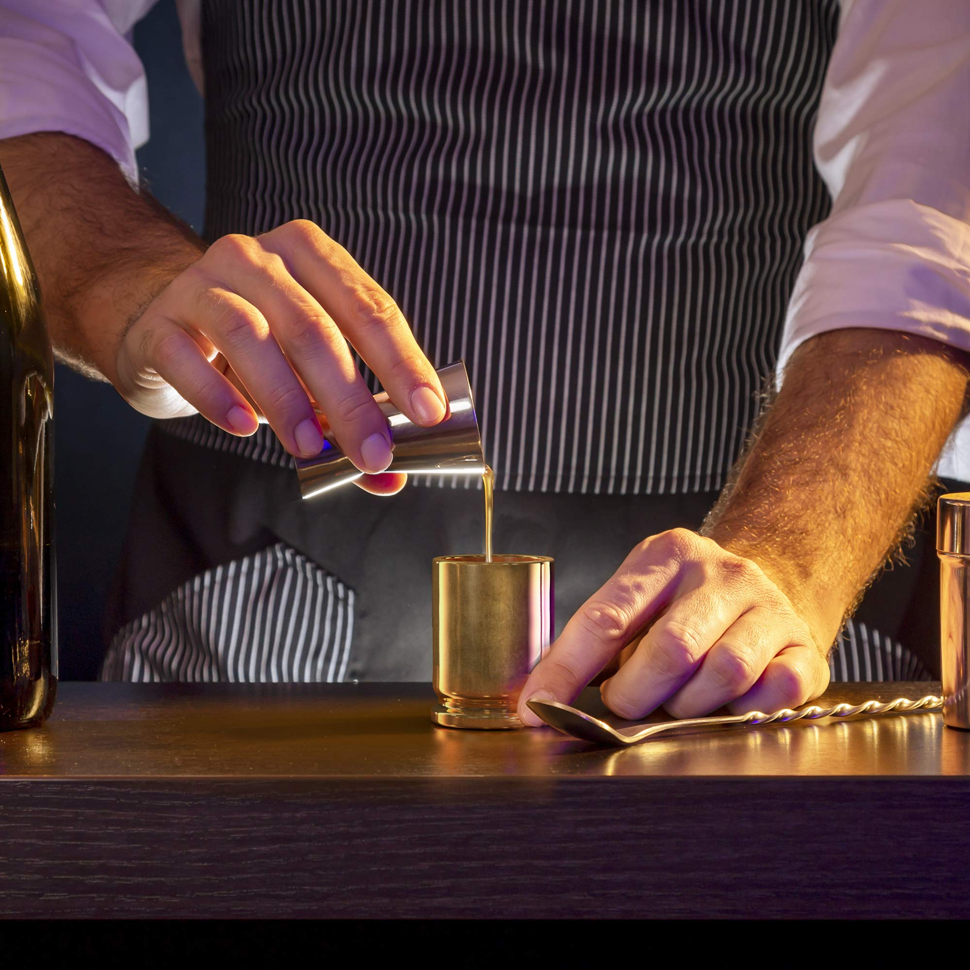 The Original 50 Caliber Brass Ceramic Shot Glasses - Set Of 2 - American Owned & Operated - Lifetime Guarentee