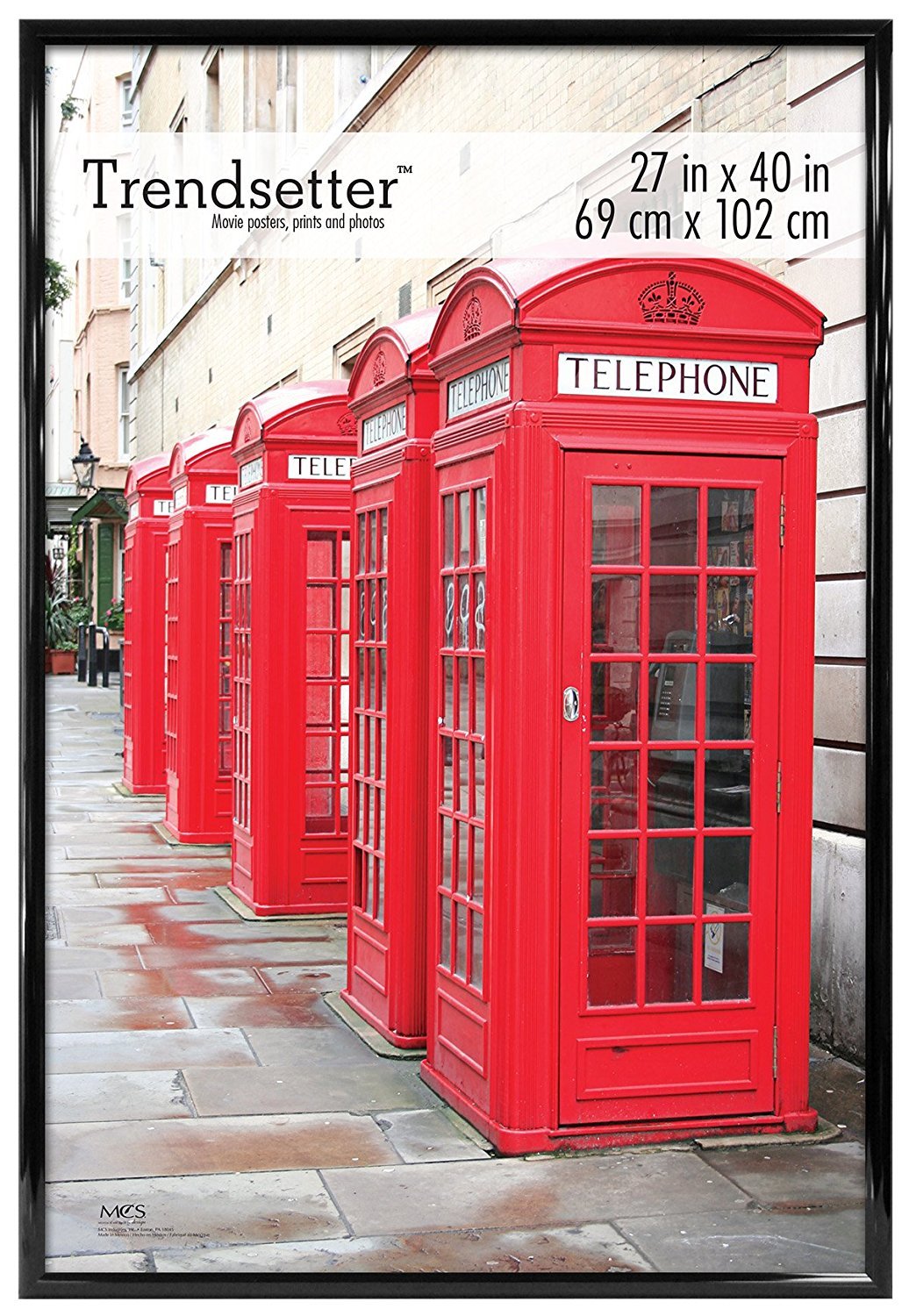 Mcs Trendsetter 27X40 Poster Frame Black High-Gloss, Vertical & Horizontal Wall Hanging Large Picture Frame For Photos, Posters