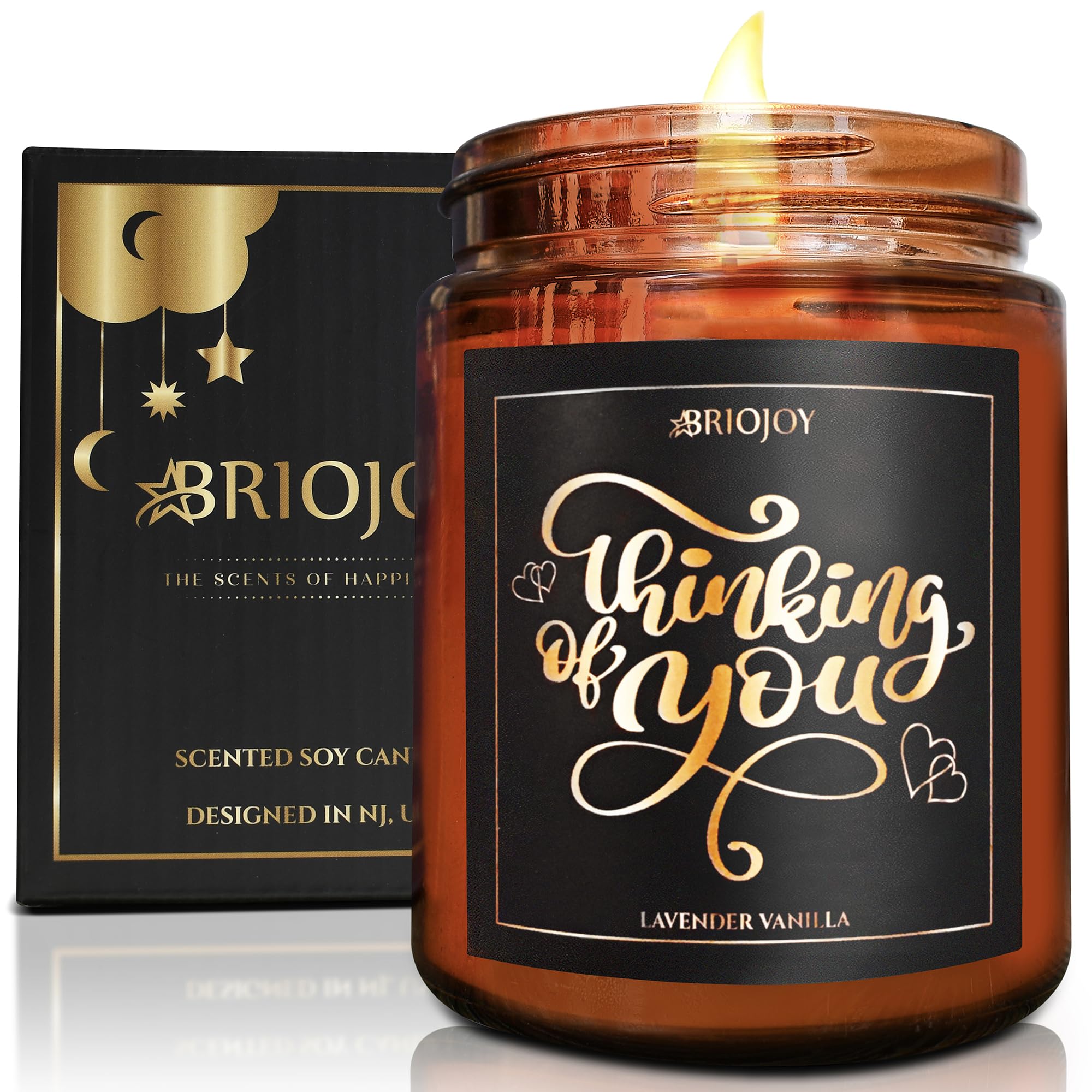 Briojoy Thinking of You Friendship Candles for Women Men - Gift for Get Well, Sympathy, Cheer Up - Stress Relief Relaxing Aromat