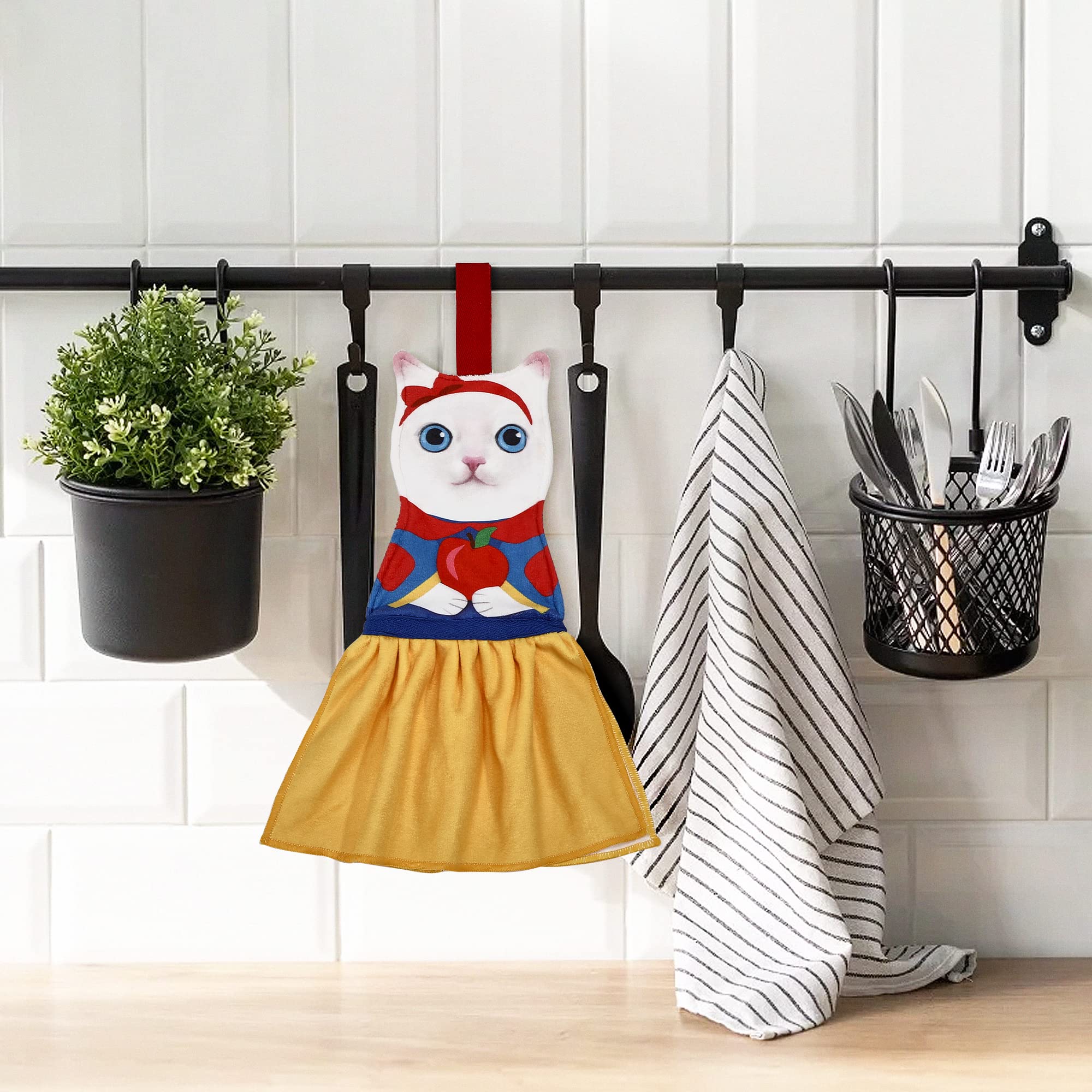 Cat Funny Hand Towels For Bathroom Kitchen - Cute Decorative Cat Decor Hanging Face Towels Super Absorbent Soft- Unique Valentin