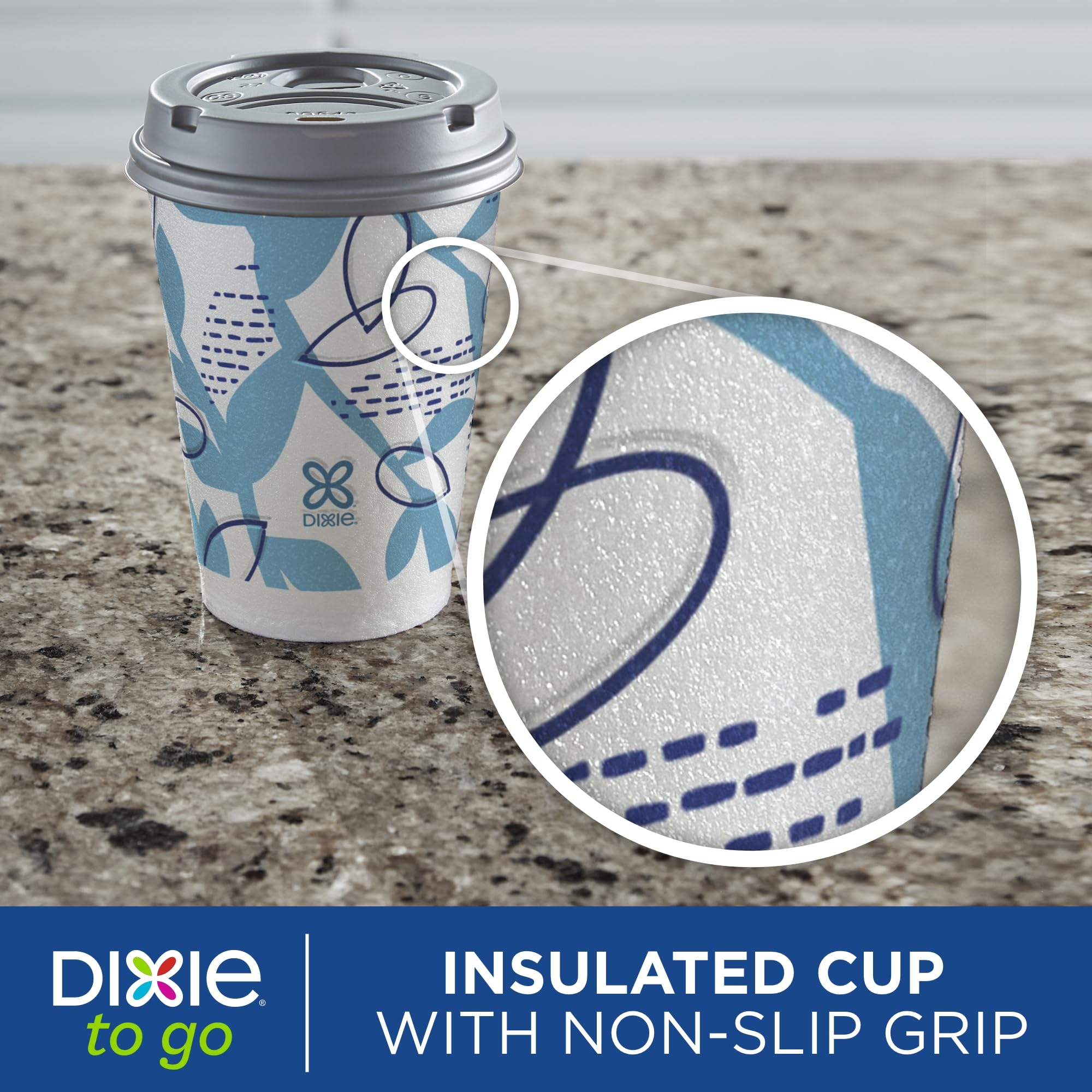 Dixie To Go Paper Coffee Cups With Lids, 12 Oz, 26 Ct, Disposable Insulated Paper Cups For On-The-Go Hot Or Cold Beverages