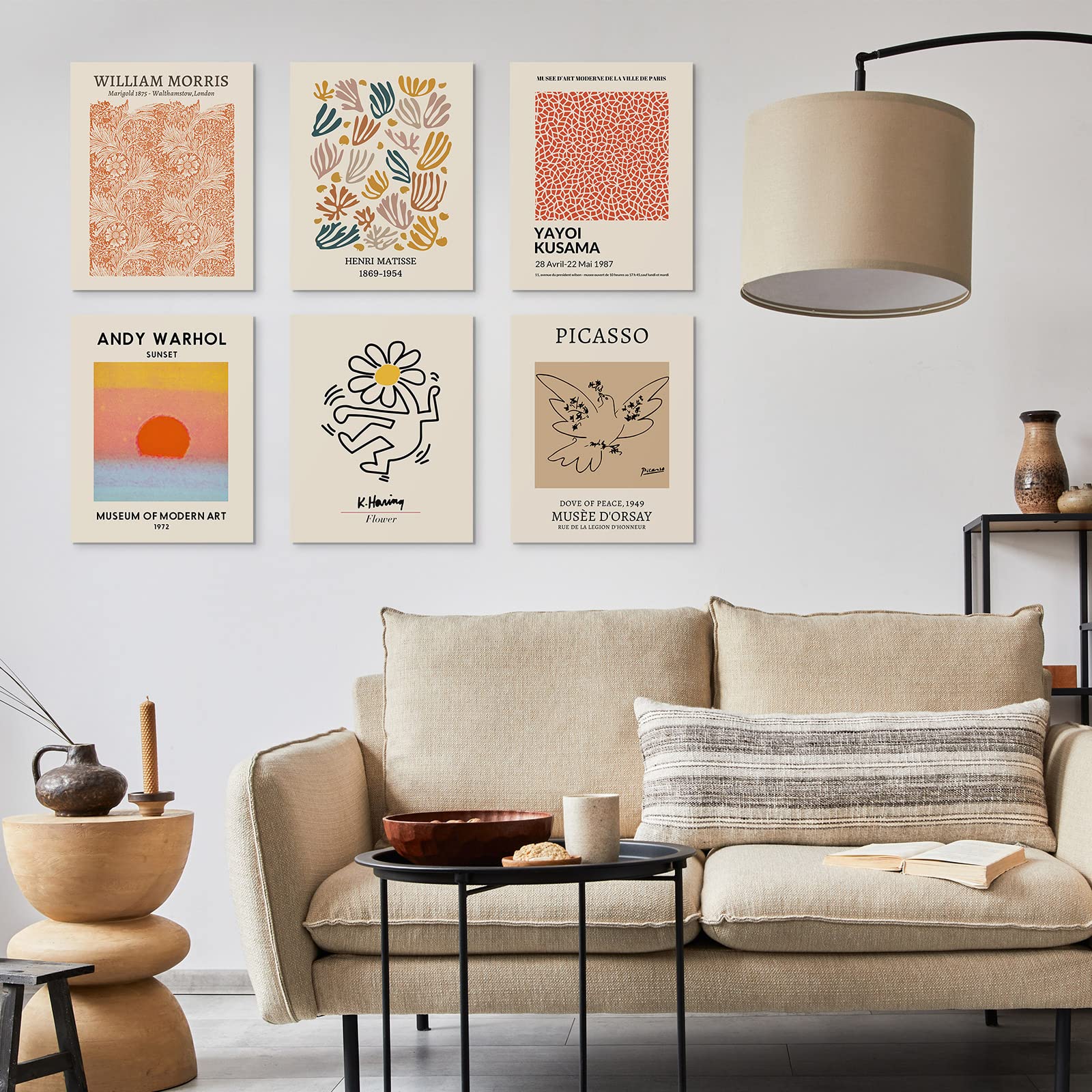 Habseligkeit Retro Room Decor, Matisse Abstract Wall Art Prints, Minimalist Boho Bedroom Decor For Girs Unframed,11X14In, Set Of