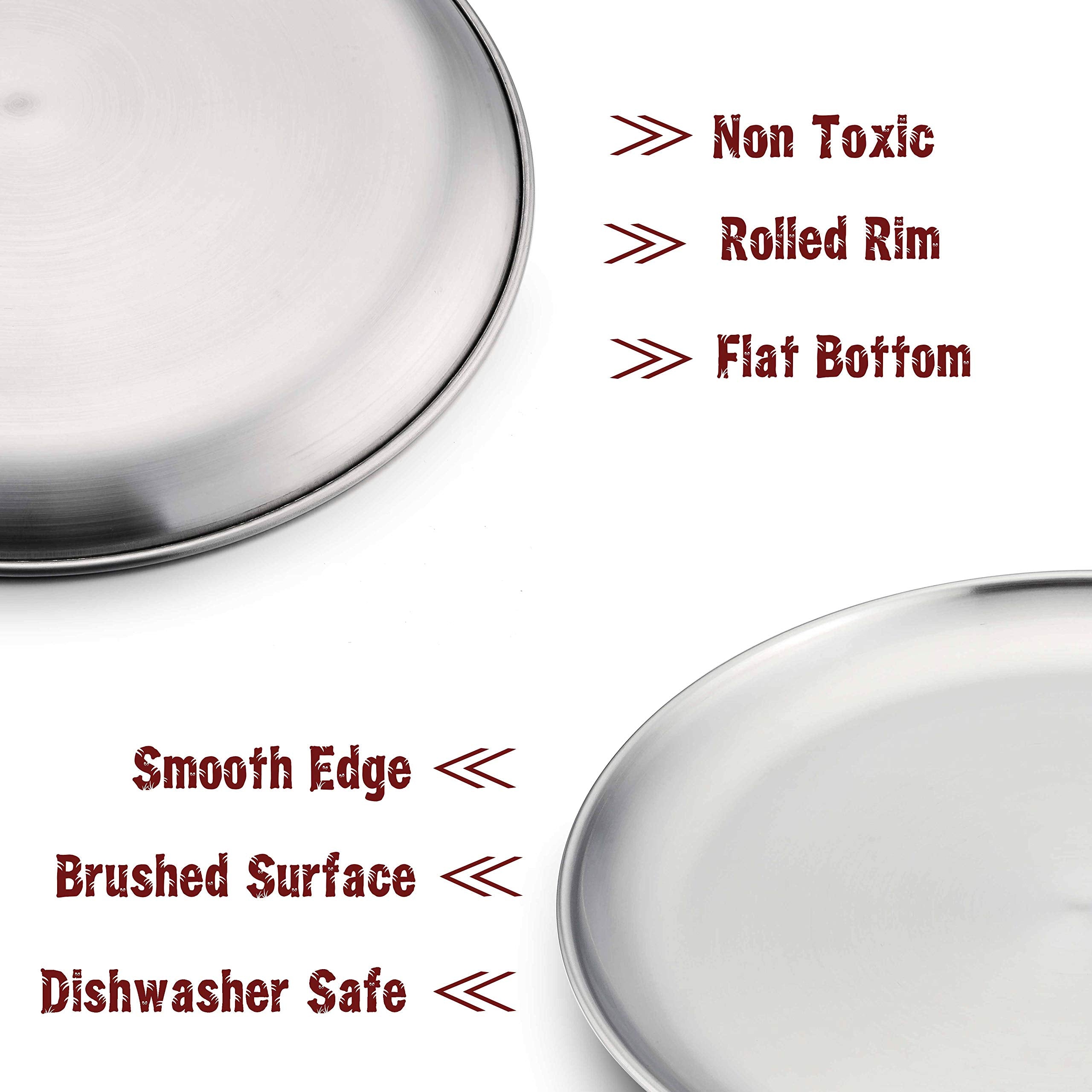 Teamfar Pizza Pan, 10 Inch Pizza Pan Stainless Steel Pizza Oven Pan Tray Round Pizza Baking Pan, Healthy & Sturdy, Dishwasher Sa