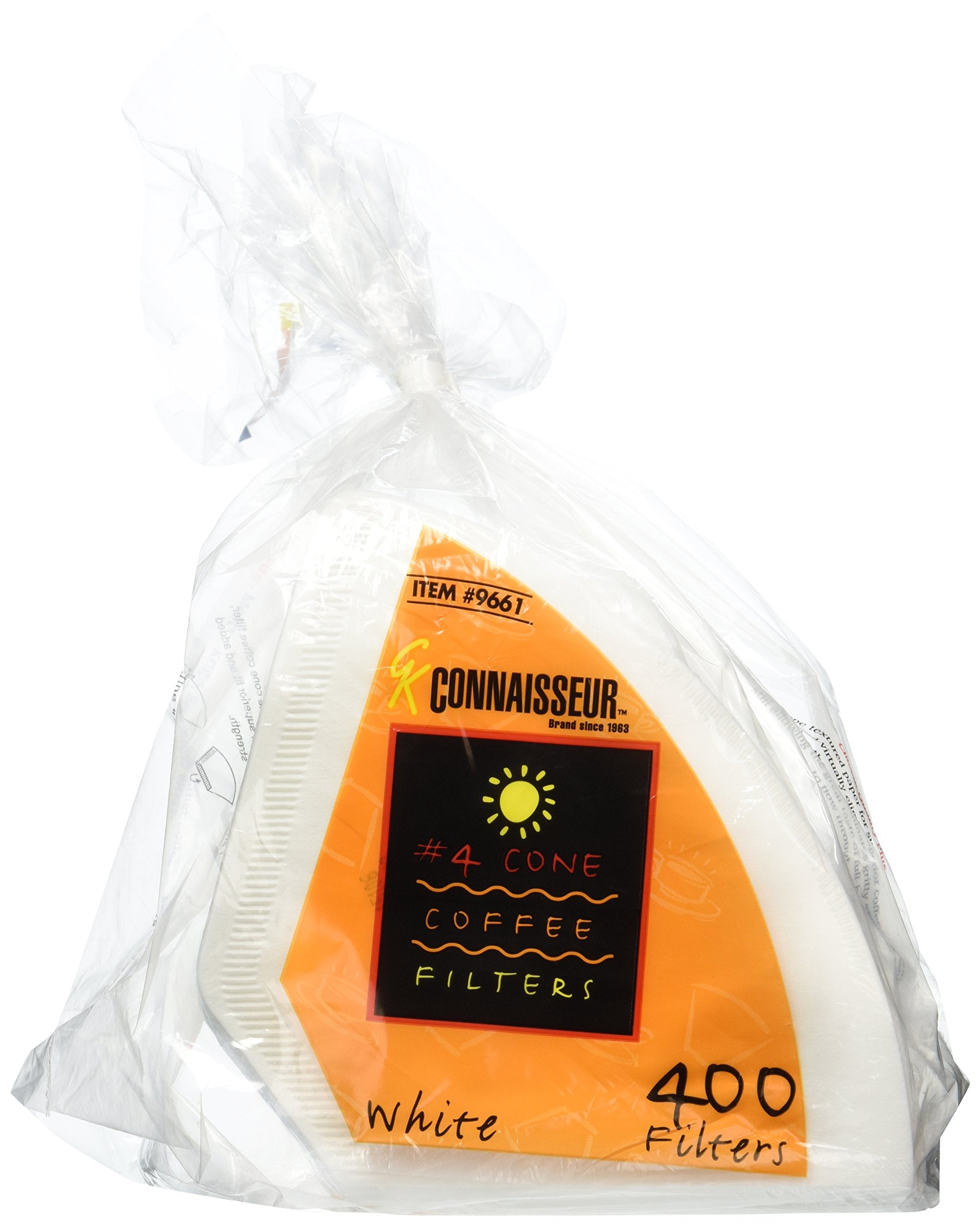 Rockline Industries #4 Cone Coffee Filters  Oxygen Cleansed 400 Count, White, CECOMINOD065352