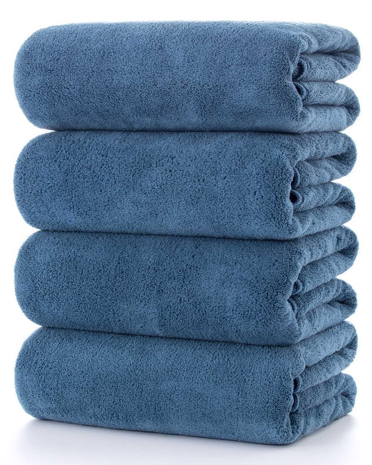 Lumimi Towels 4 Piece Soft Microfiber Bath Towel Set Salon Gym Yoga Travel Incredibly Absorbent Lightweight Quick Dry and Durabl