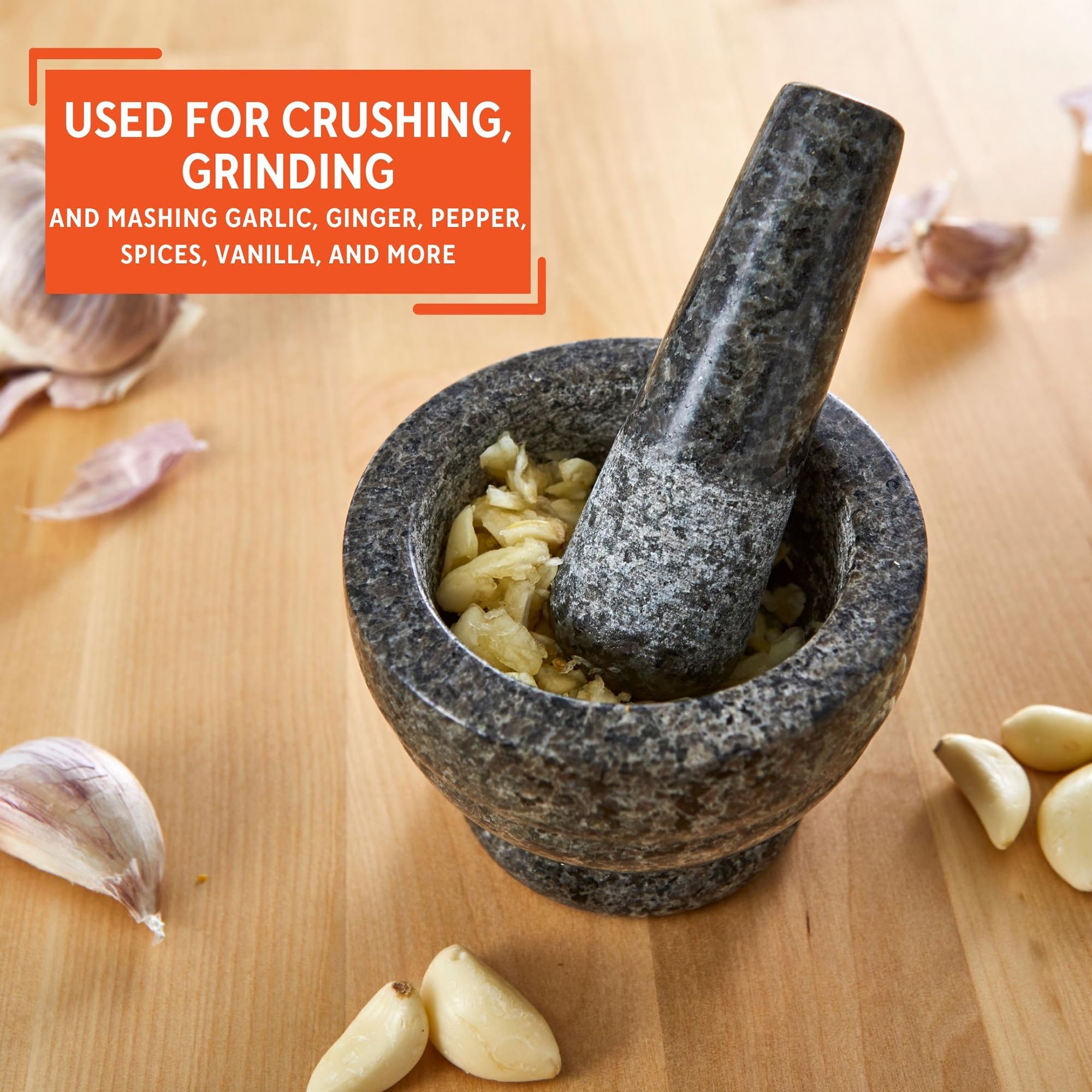 Imusa Usa Small Polished Mortar And Pestle, 3.75   , Granite
