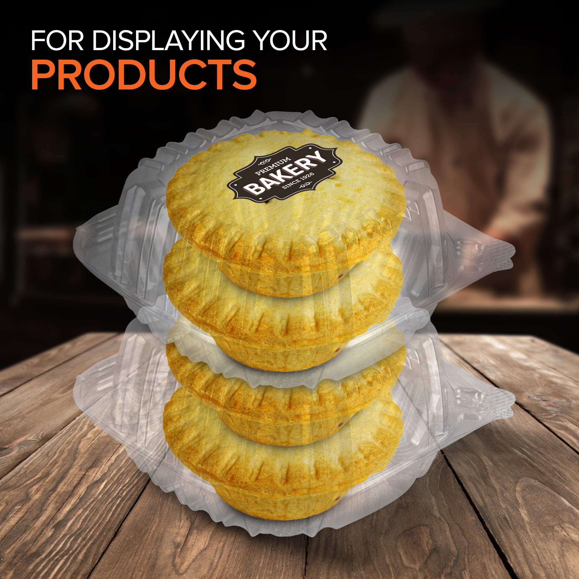 Disposable Plastic To Go Containers With Clear Lids (50 Pack) Fancy Hinged Top Square Clamshell Food Boxes For Take Out, Home Pa